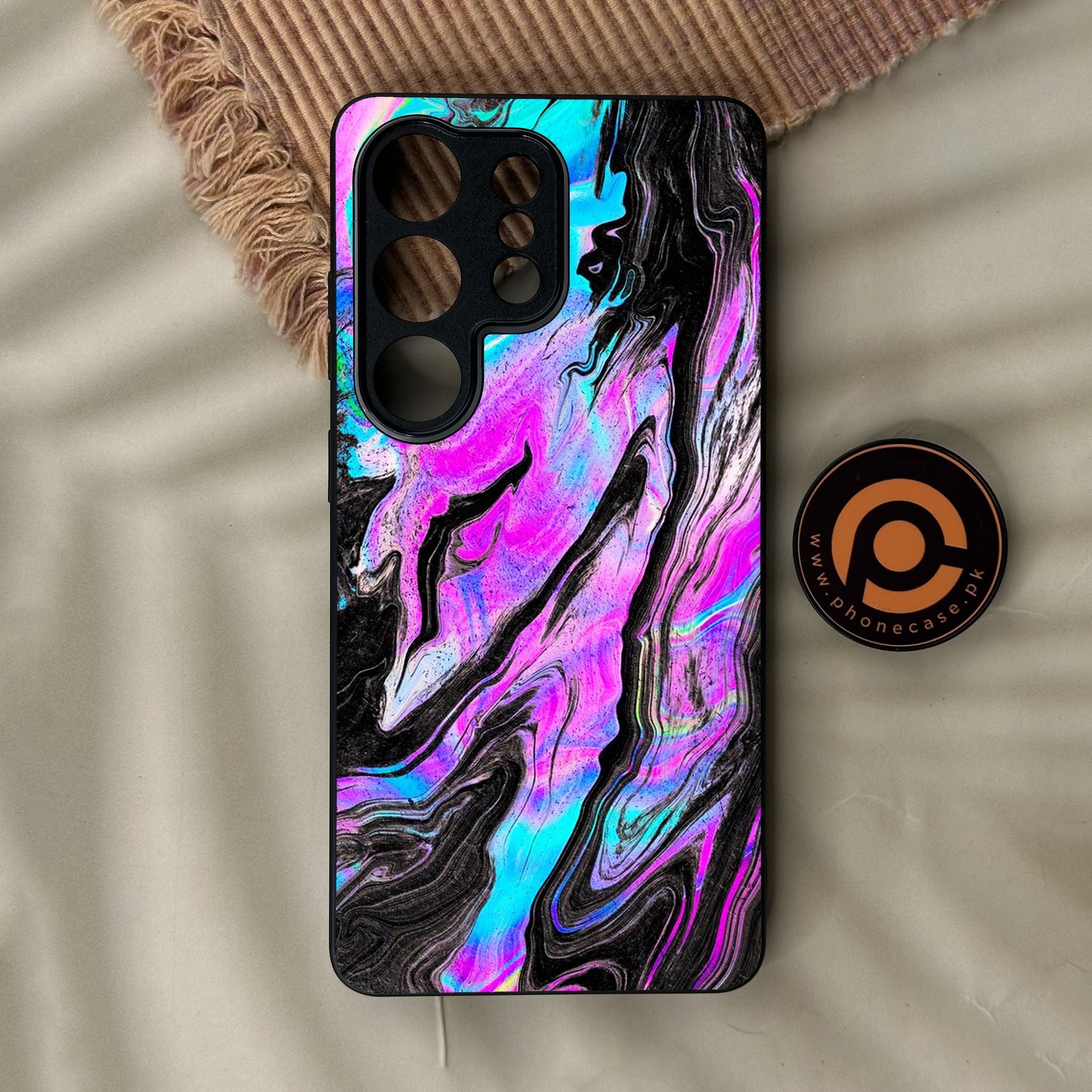 Galaxy S26 Ultra - Cosmic Inferno - Premium Metal Printed Soft Bumper Shock Proof Case