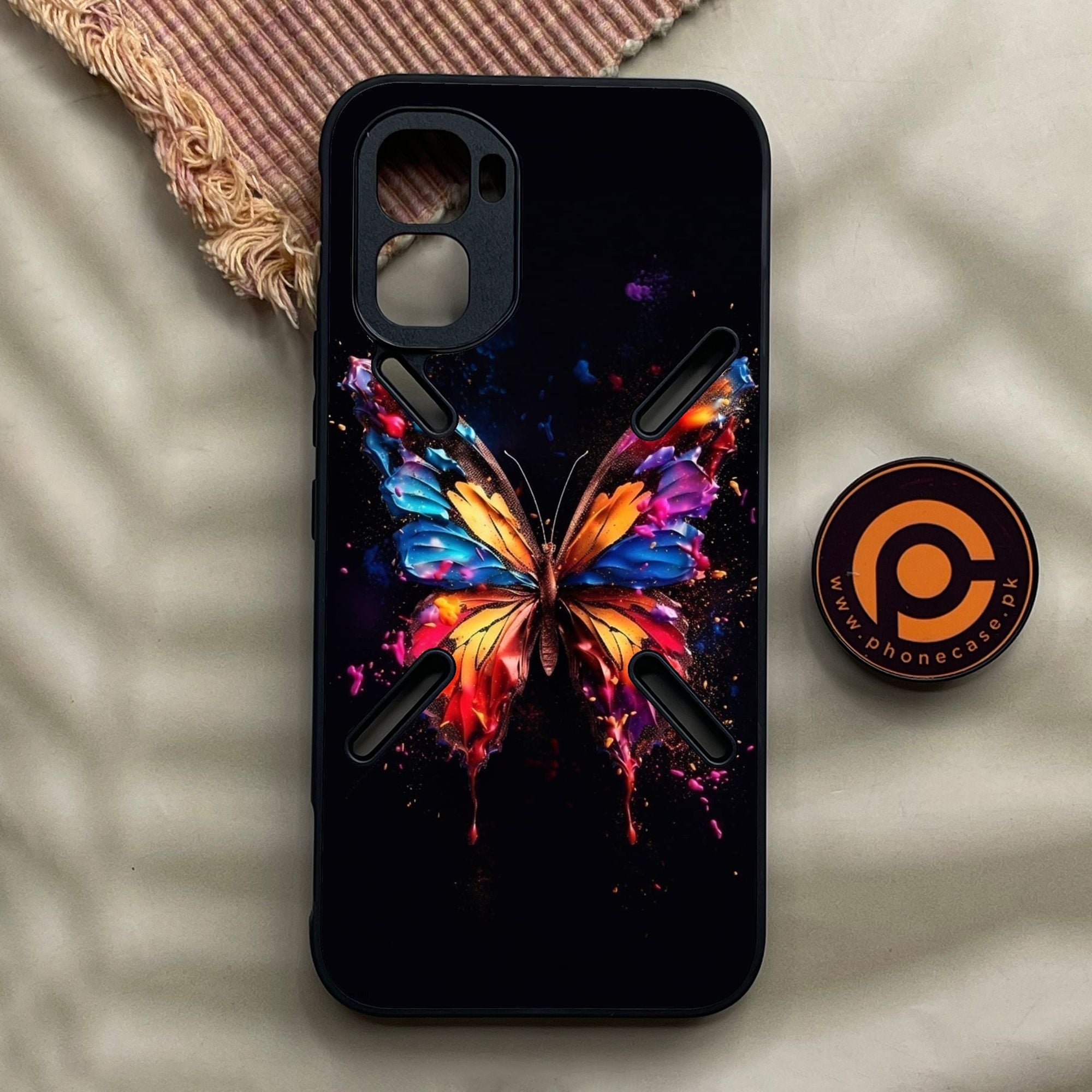 Infinix GT 50 Pro - Butterflies Design 7 - Premium Metal Printed Soft Bumper Shock Proof Case