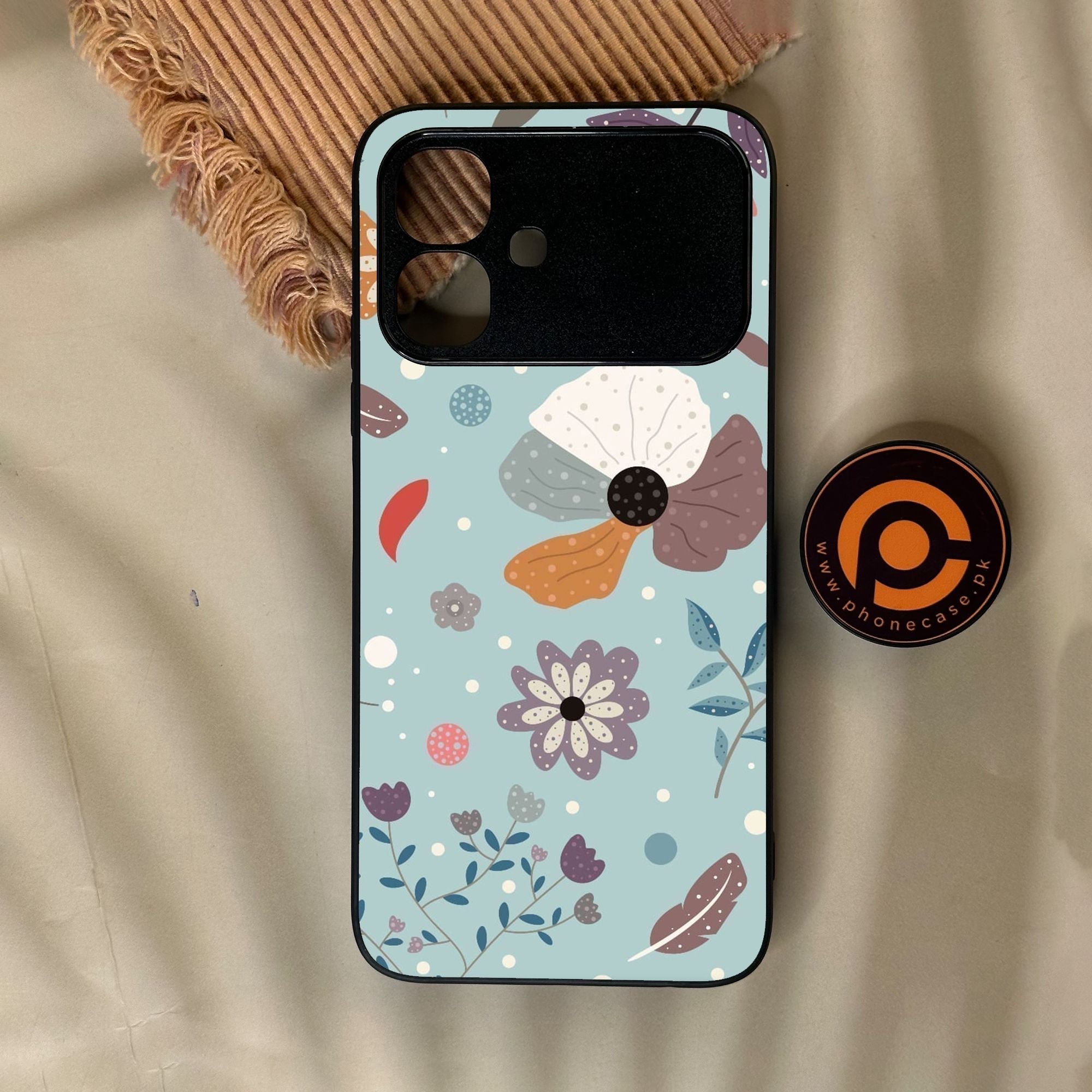 Infinix Smart 20 - Floral Series Design 5 - Premium Metal Printed Soft Bumper Shock Proof Case