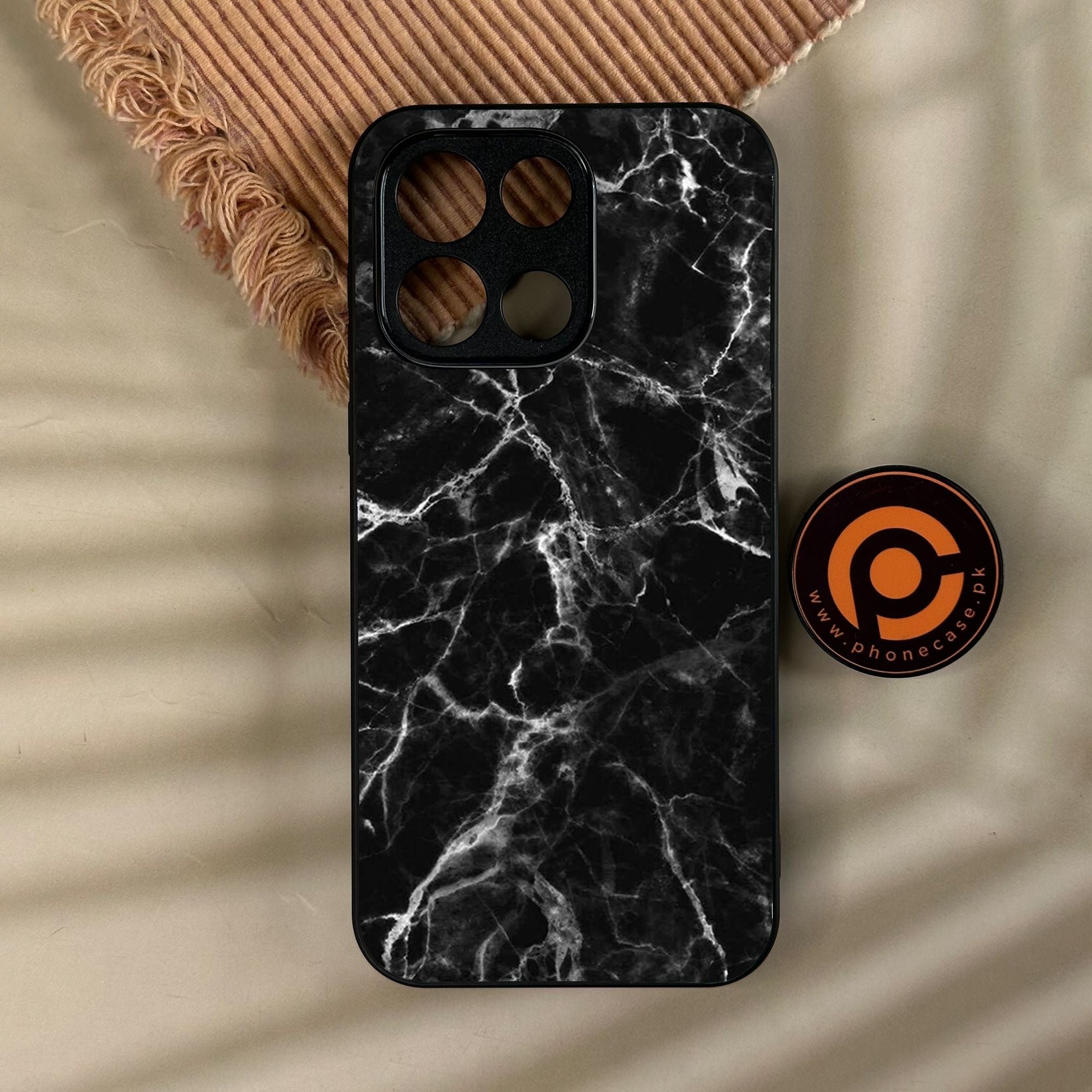 OnePlus Turbo 6 - Black Marble Design 4 - Premium Metal Printed Soft Bumper Shock Proof Case