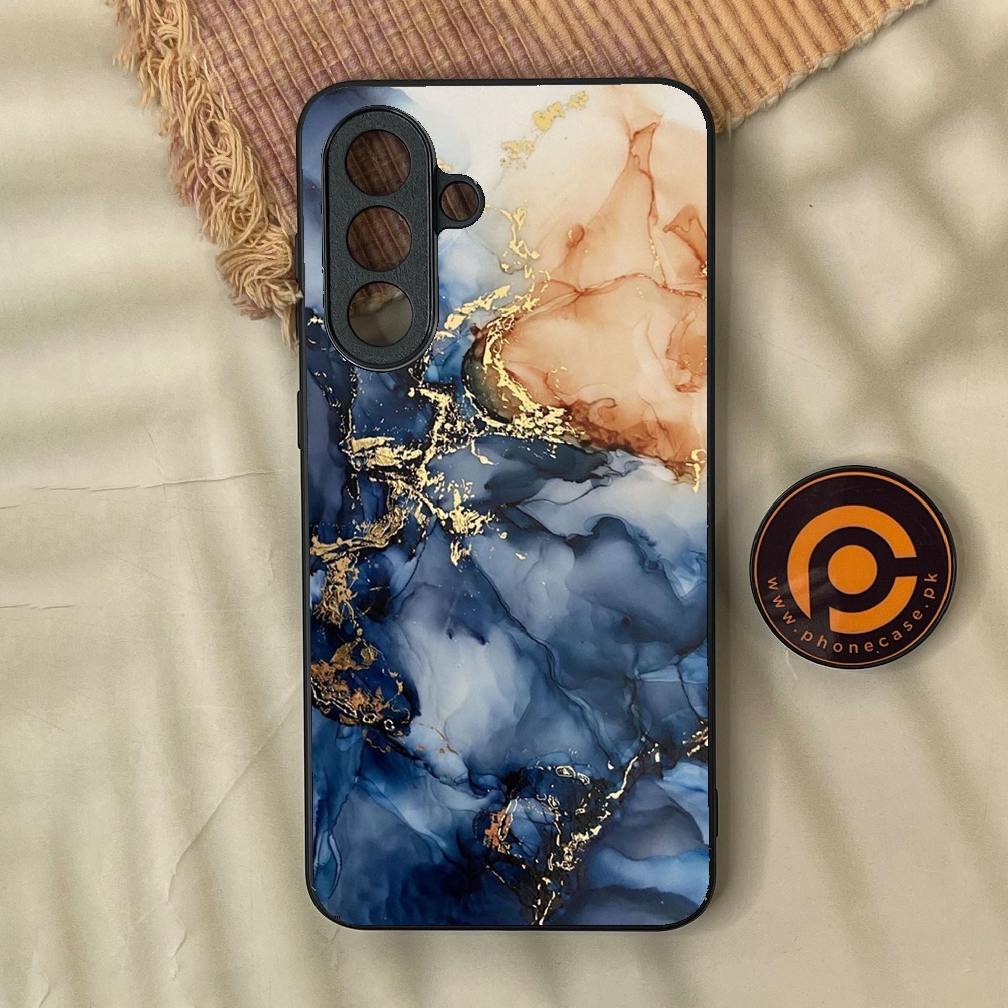 Samsung Galaxy A57 - Blue Marble Design 9 - Premium Metal Printed Soft Bumper Shock Proof Case