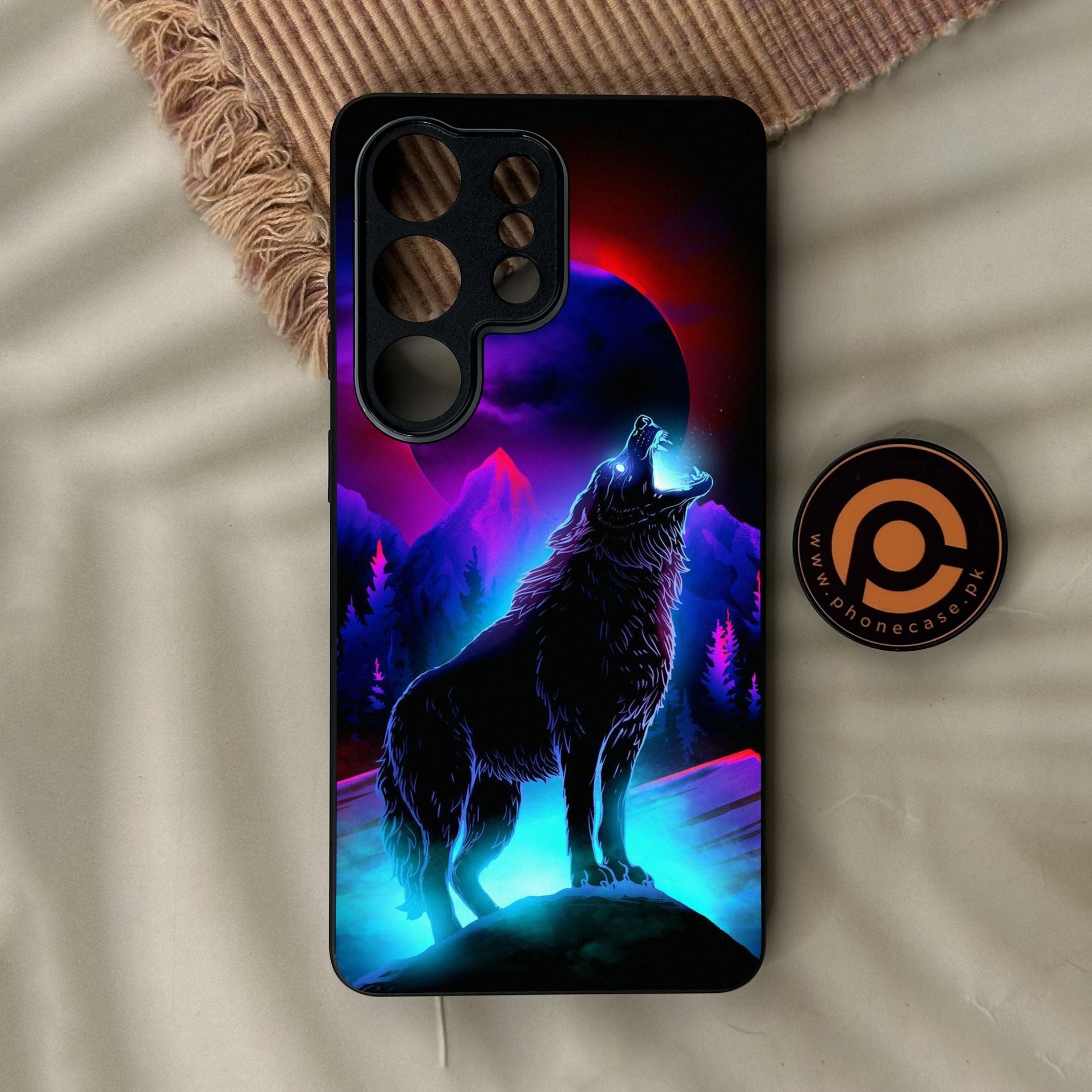Galaxy S26 Ultra - Wolf Design 2 - Premium Metal Printed Soft Bumper Shock Proof Case