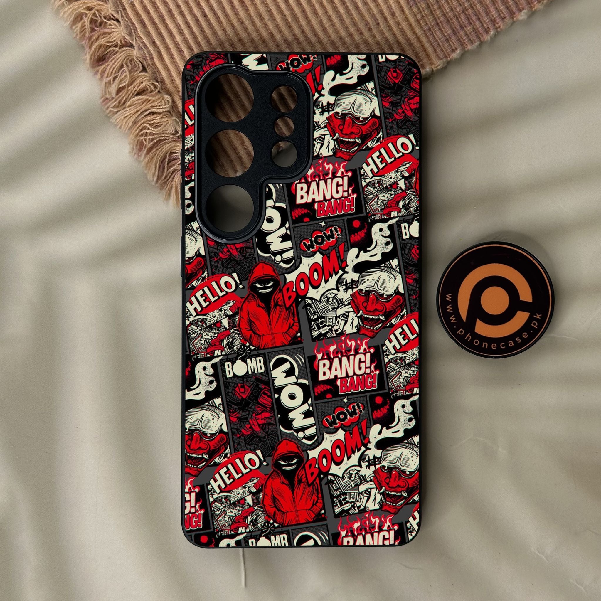 Galaxy S26 Ultra - Boom Red - Premium Metal Printed Soft Bumper Shock Proof Case
