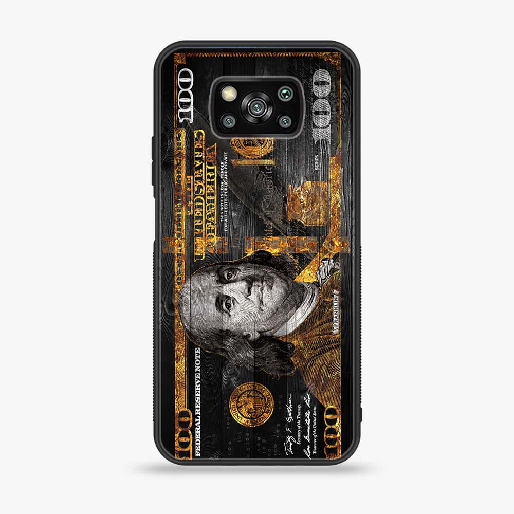 Xiaomi Poco X3- Dollar Series - Premium Printed Glass soft Bumper shock Proof Case