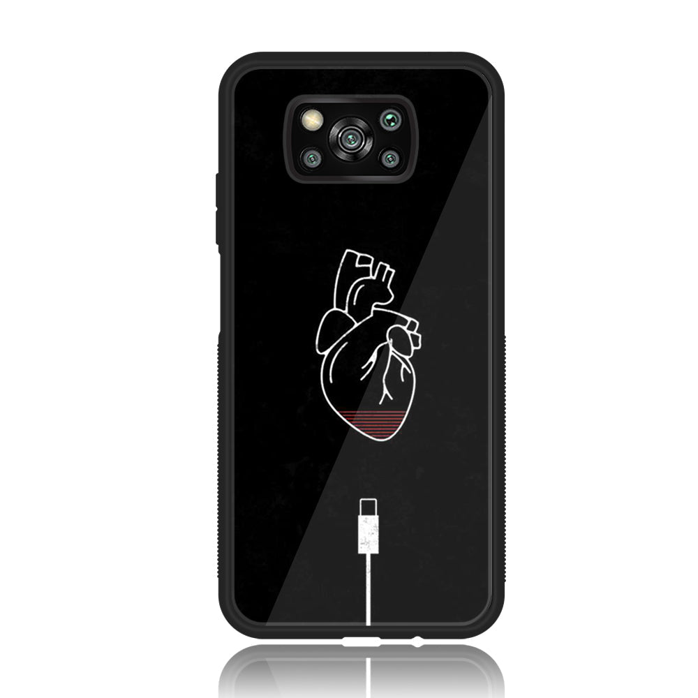 Xiaomi Poco X3 - Heart Series - Premium Printed Glass soft Bumper shock Proof Case