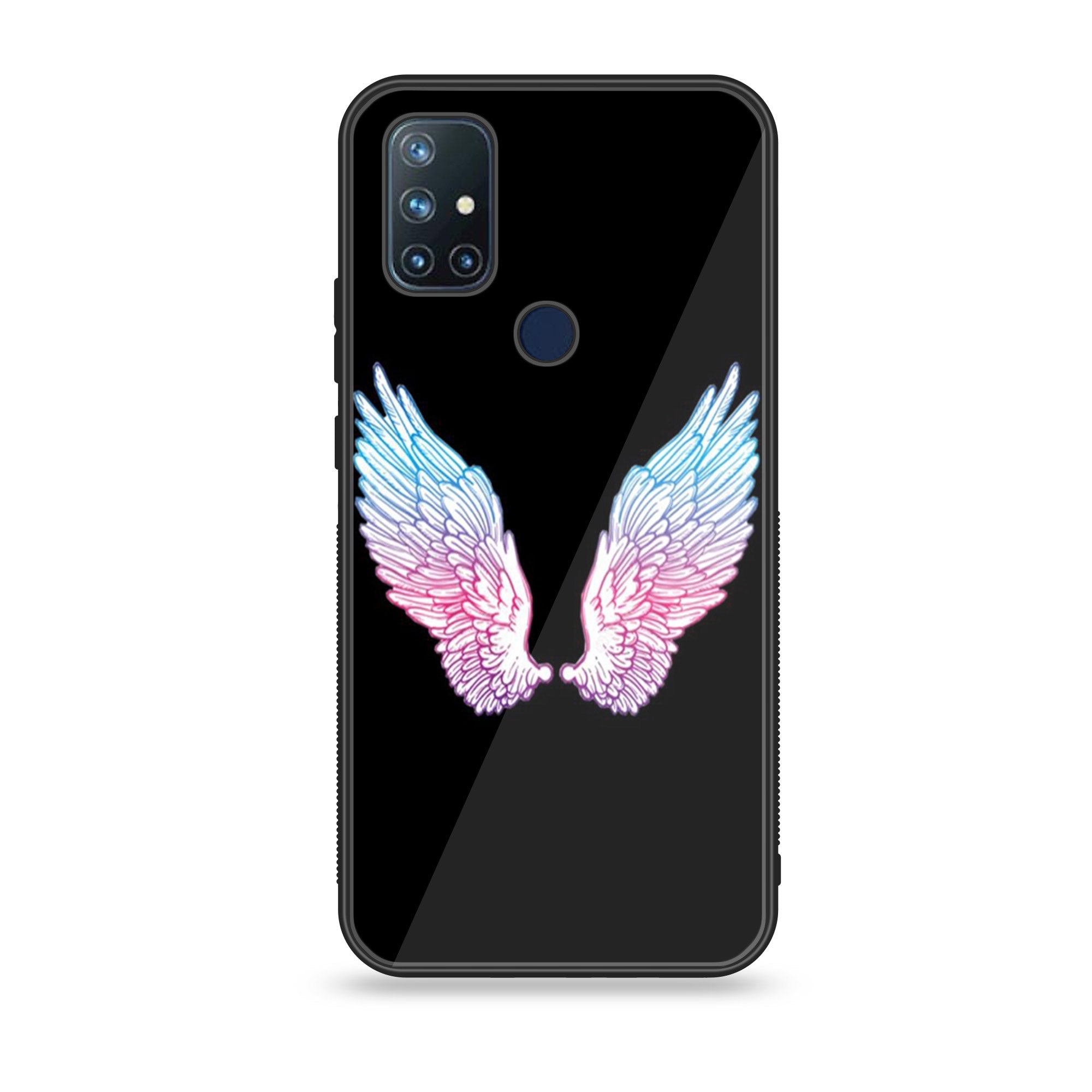 OnePlus Nord N10- Angel Wings Series - Premium Printed Glass soft Bumper shock Proof Case