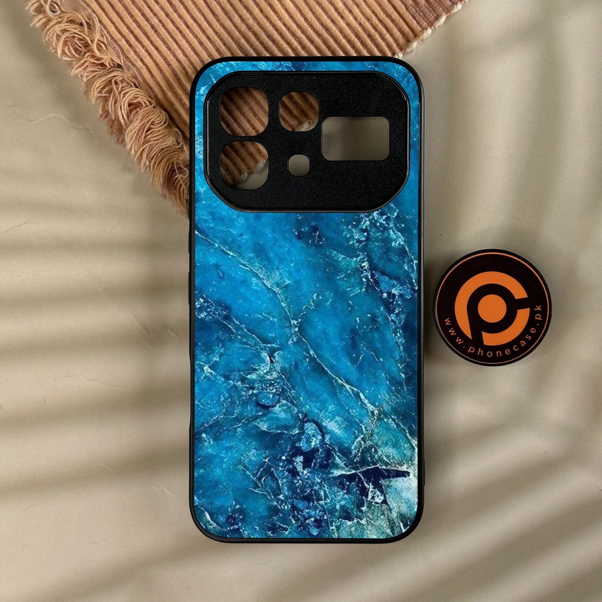 Infinix Note 60 Pro - Blue 2.0 Design 3 - Premium Metal Printed Soft Bumper Shock Proof Case