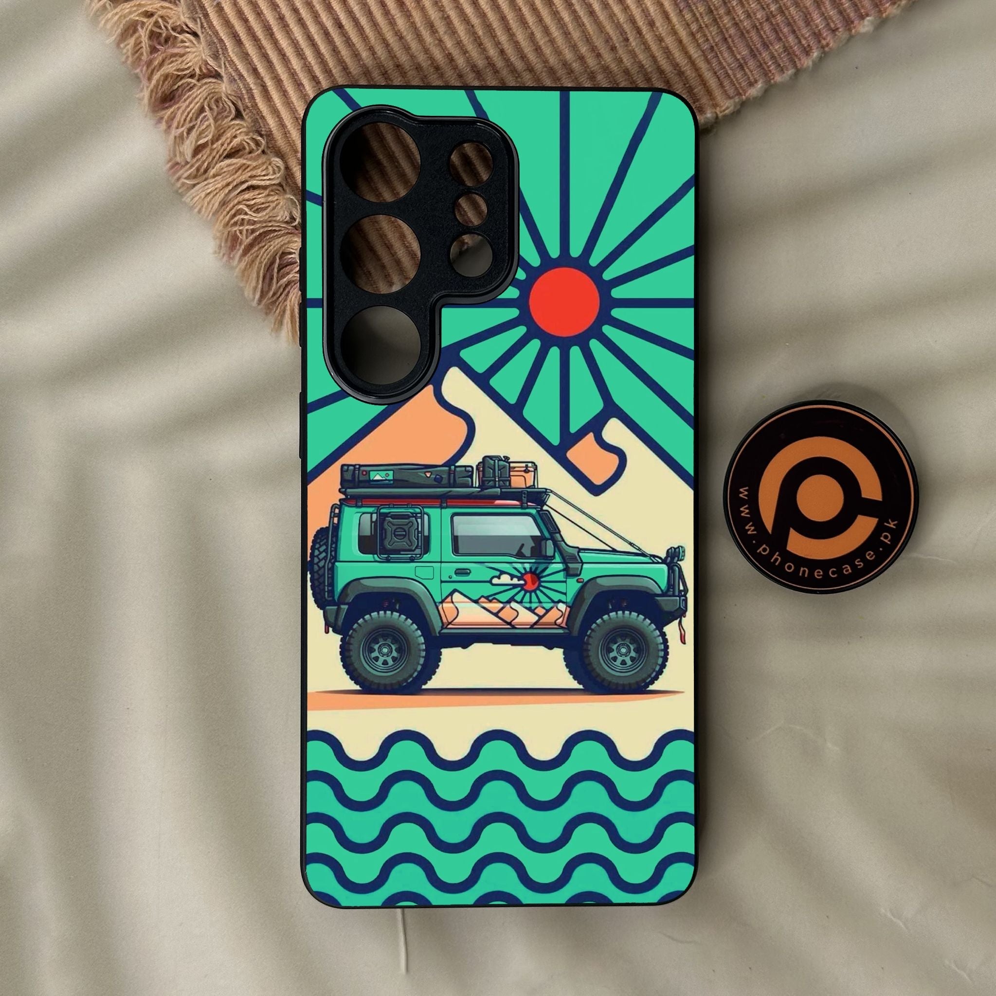 Galaxy S26 Ultra - Suzuki Jimny Design - Premium Metal Printed Soft Bumper Shock Proof Case