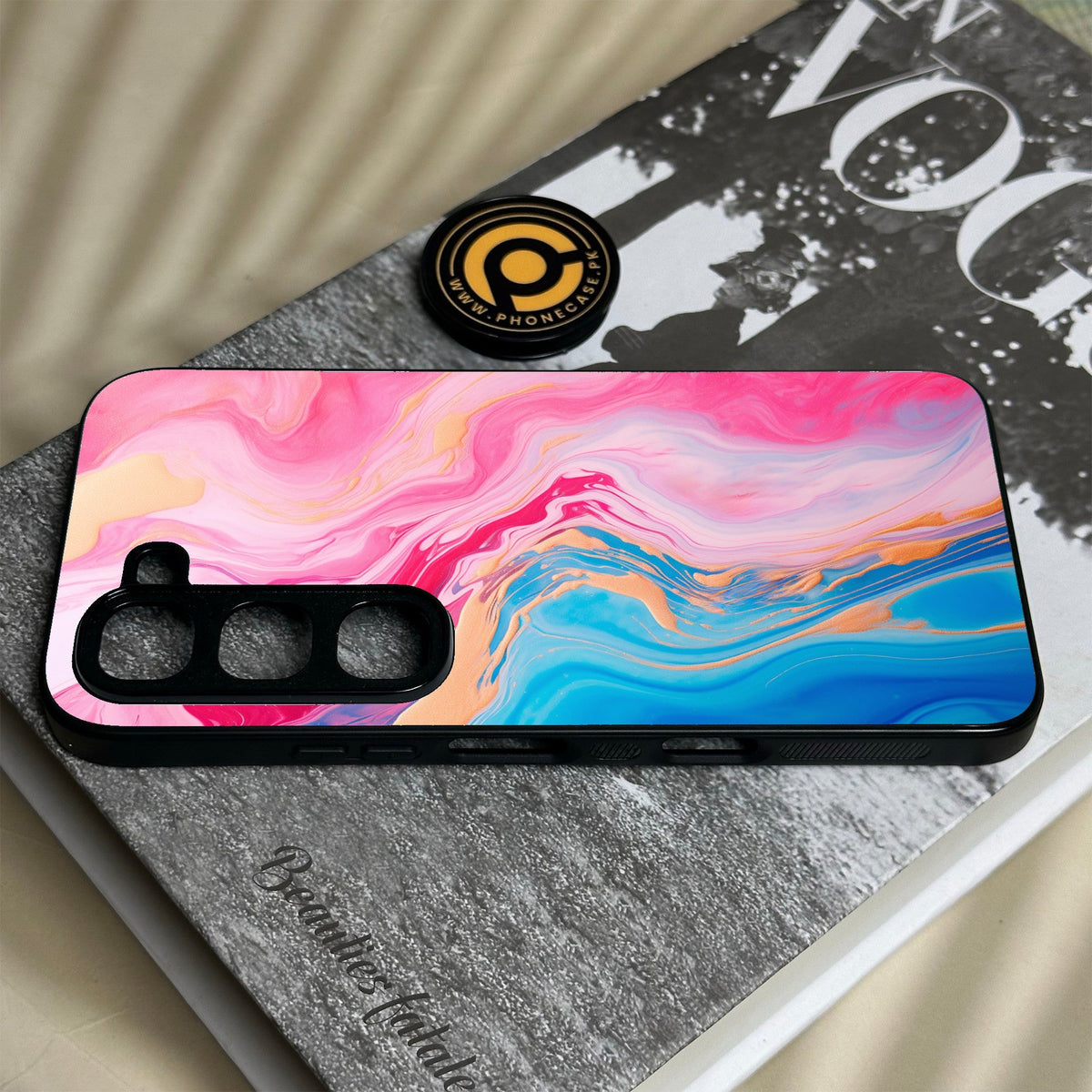 Infinix Hot 70 Pro - Pink Marble 2.0 Design 3 - Premium Metal Printed Soft Bumper Shock Proof Case