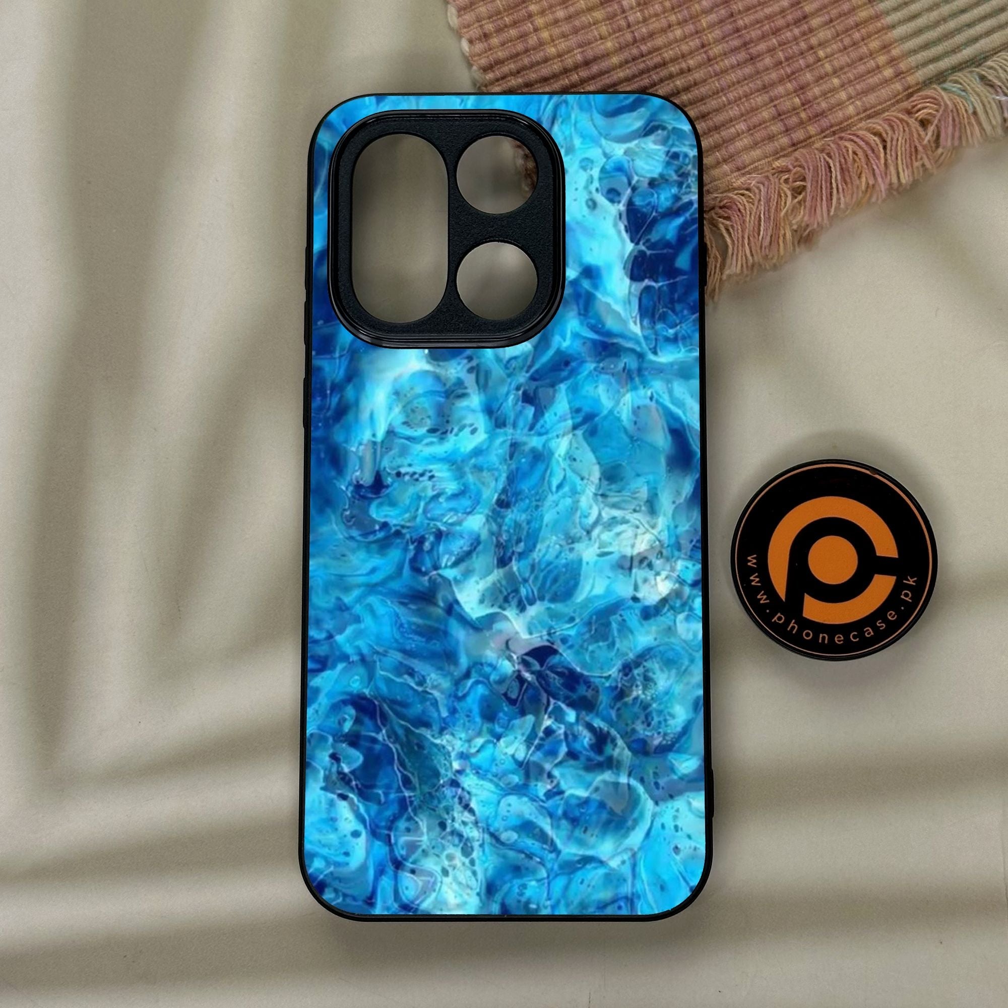 OnePlus 15 - Blue Marble Design 6 - Premium Metal Printed Soft Bumper Shock Proof Case