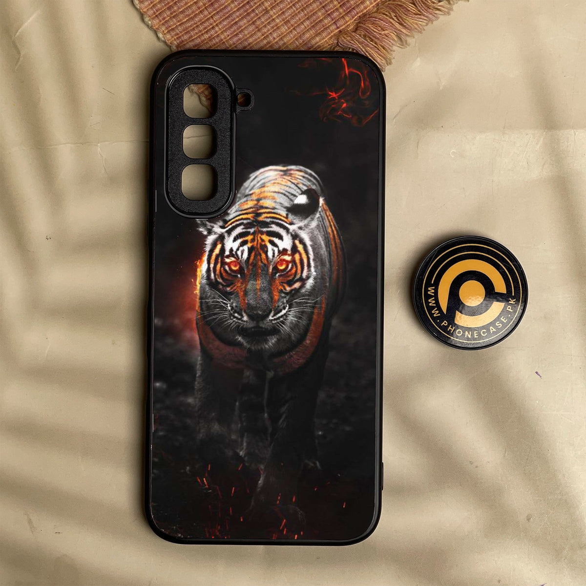 Infinix Hot 70 - Tiger Design 6 - Premium Metal Printed Soft Bumper Shock Proof Case