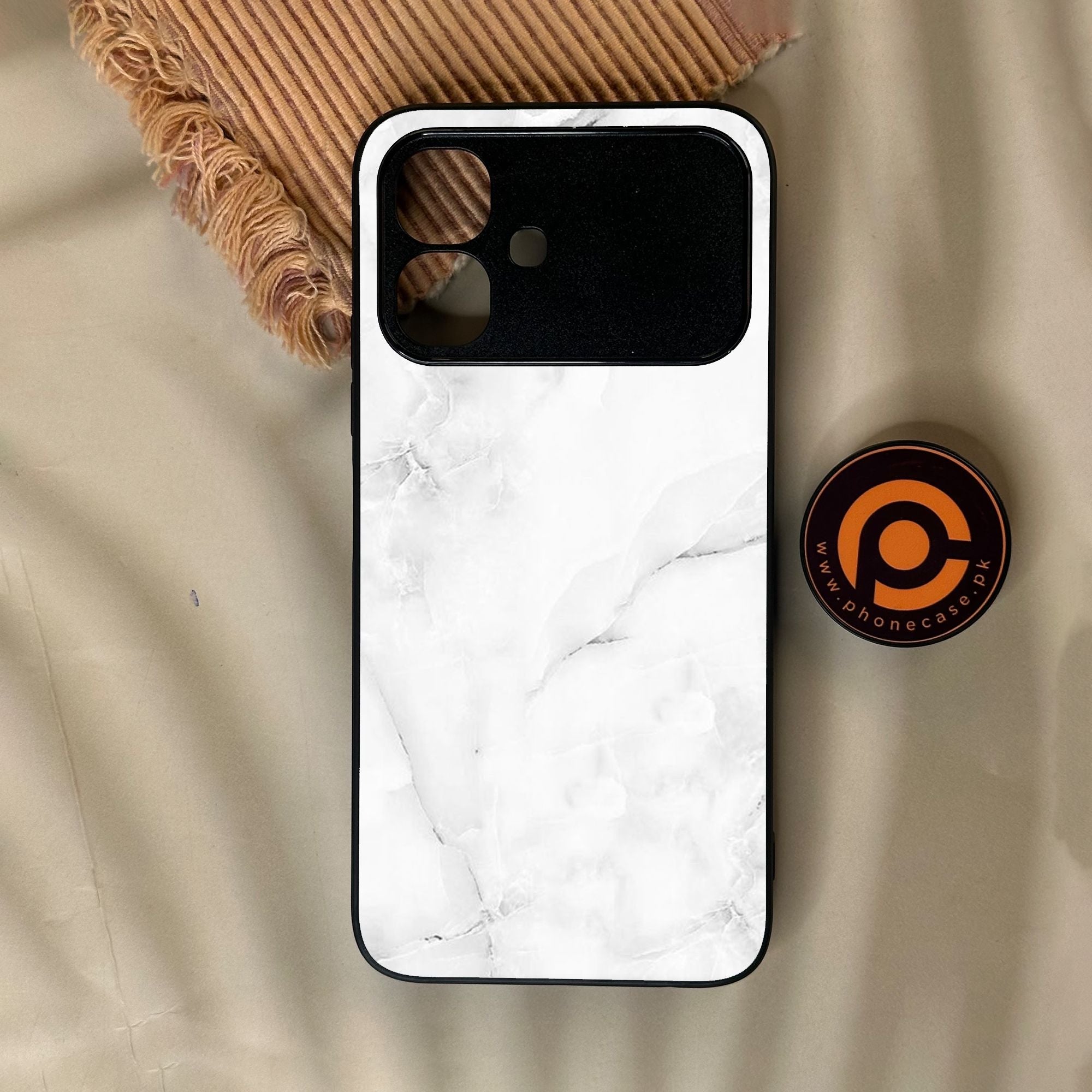 Infinix Smart 20 - White Design 5 - Premium Metal Printed Soft Bumper Shock Proof Case