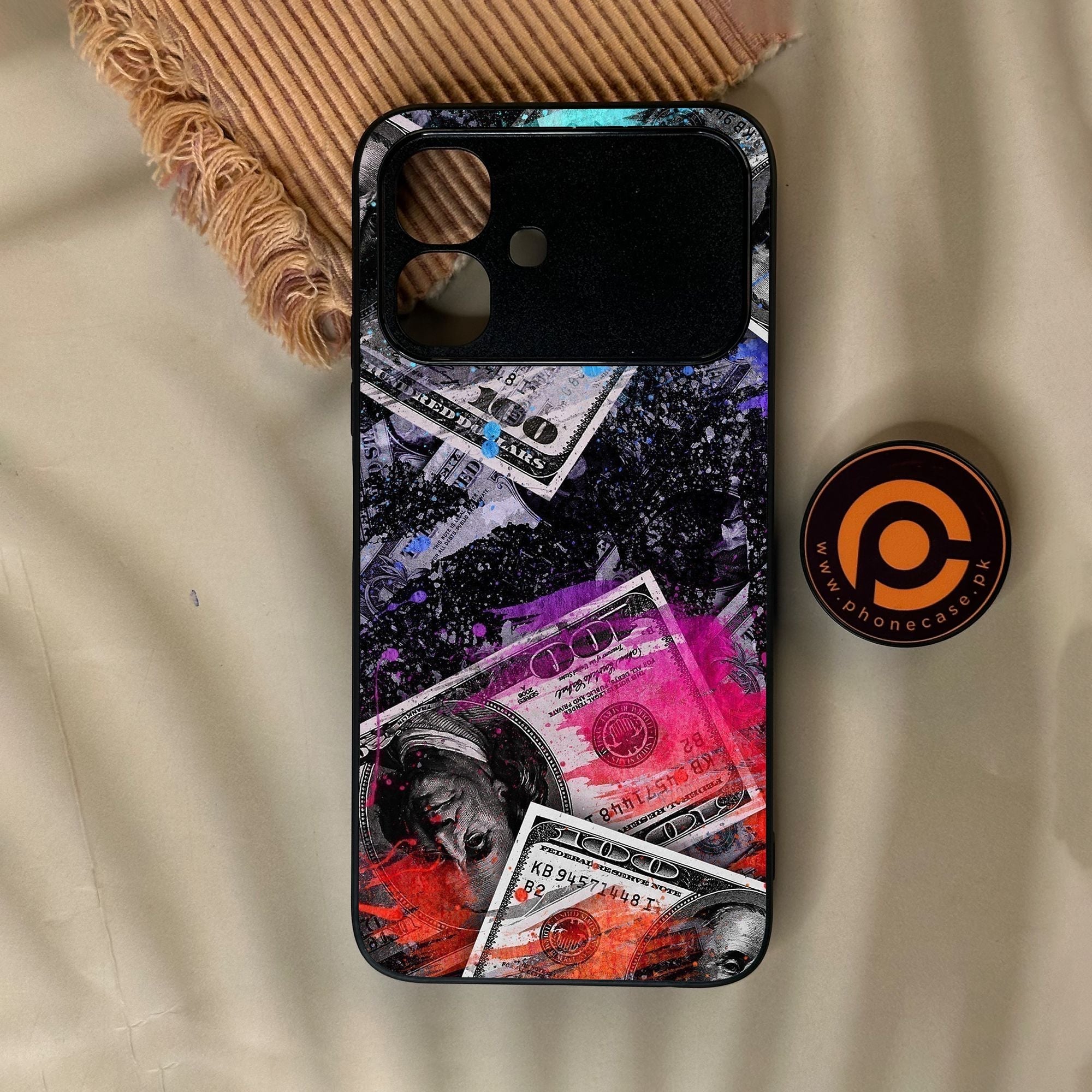 Infinix Smart 20 - Dollar Design 4 - Premium Metal Printed Soft Bumper Shock Proof Case