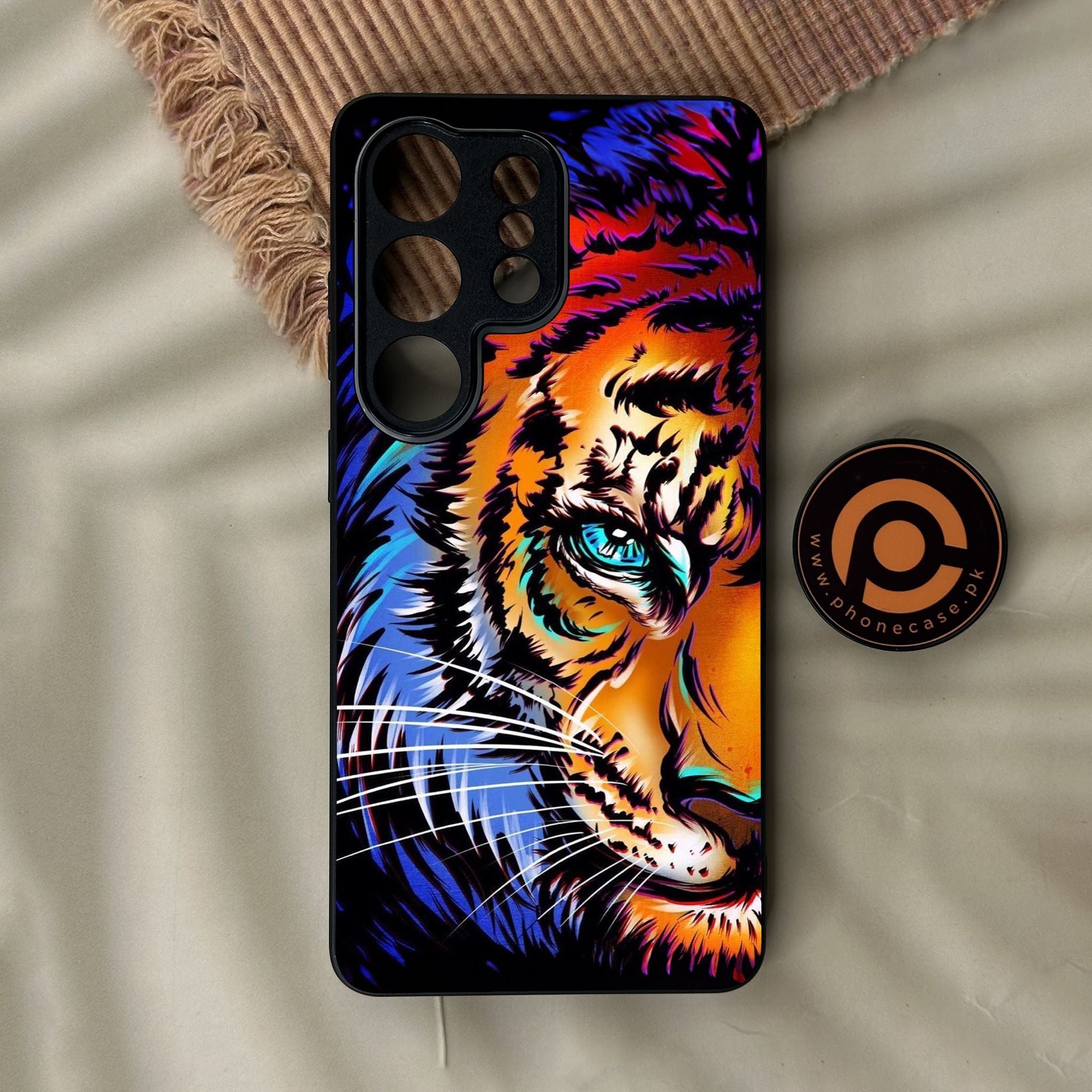 Galaxy S26 Ultra - Tiger Art - Premium Metal Printed Soft Bumper Shock Proof Case