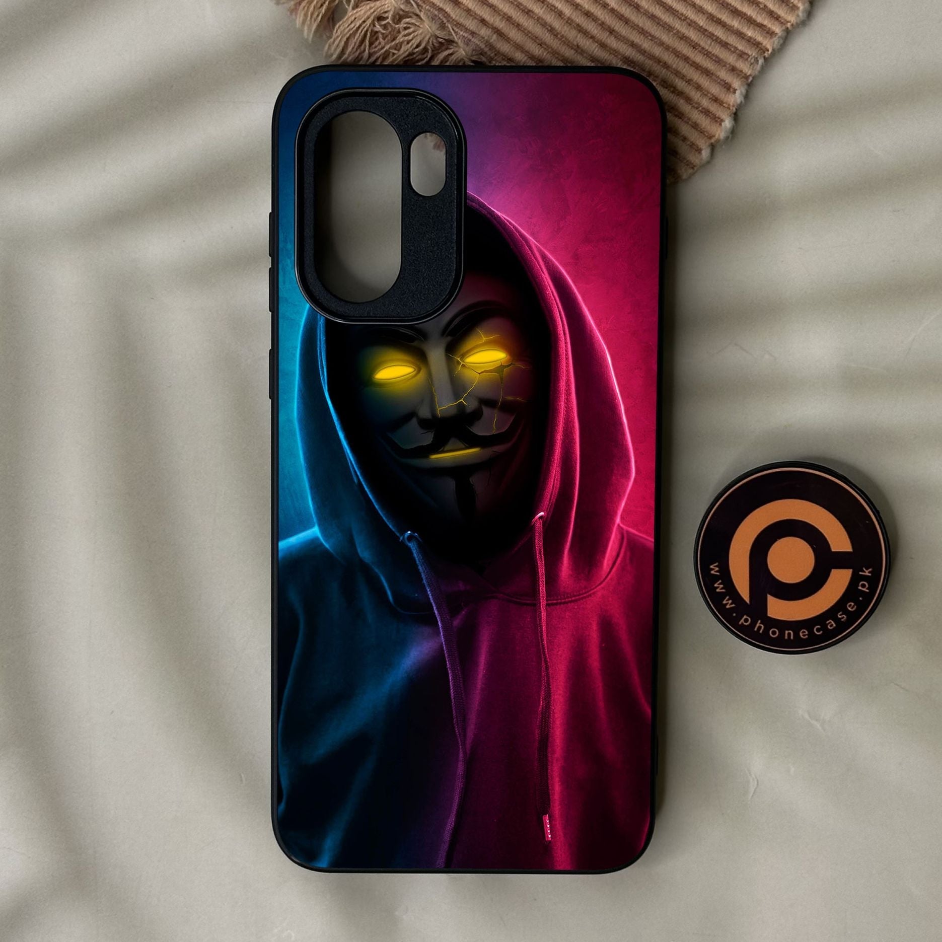 OnePlus 15R - Anonymous 2.0 Design 2 - Premium Metal Printed Soft Bumper Shock Proof Case