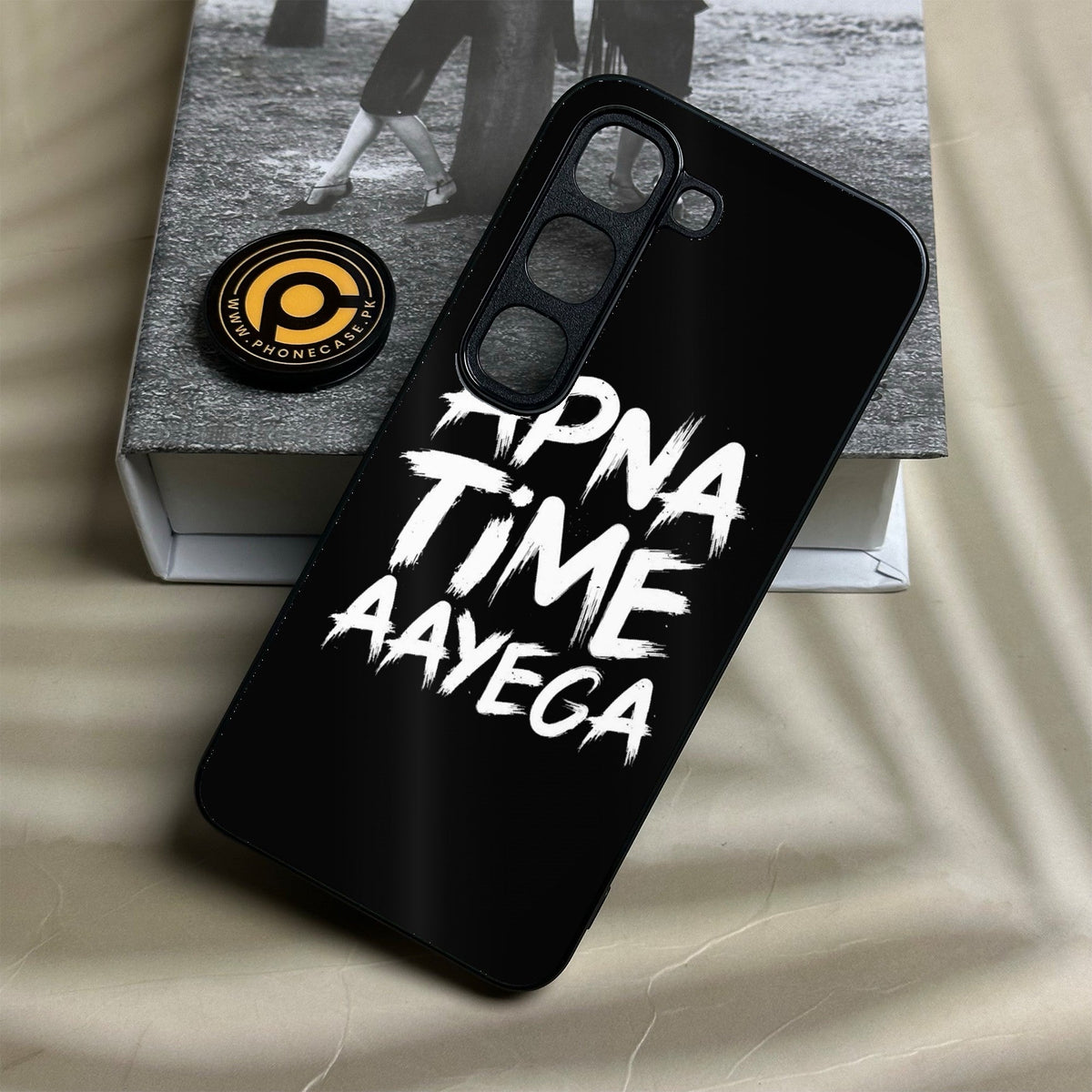 Infinix Hot 70 Pro - Apna Time Ayega - Premium Metal Printed Soft Bumper Shock Proof Case