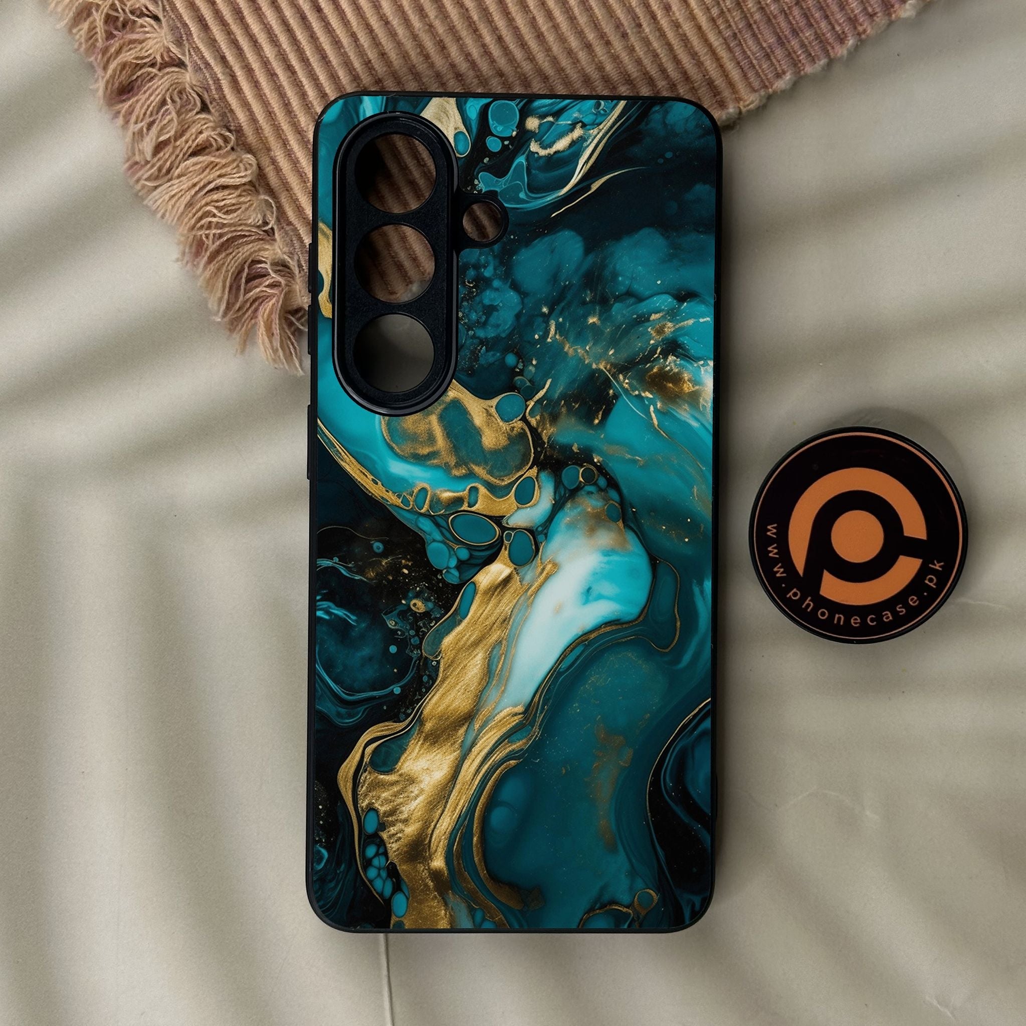 Galaxy S26 - Liquid Marble Design 3 - Premium Metal Printed Soft Bumper Shock Proof Case