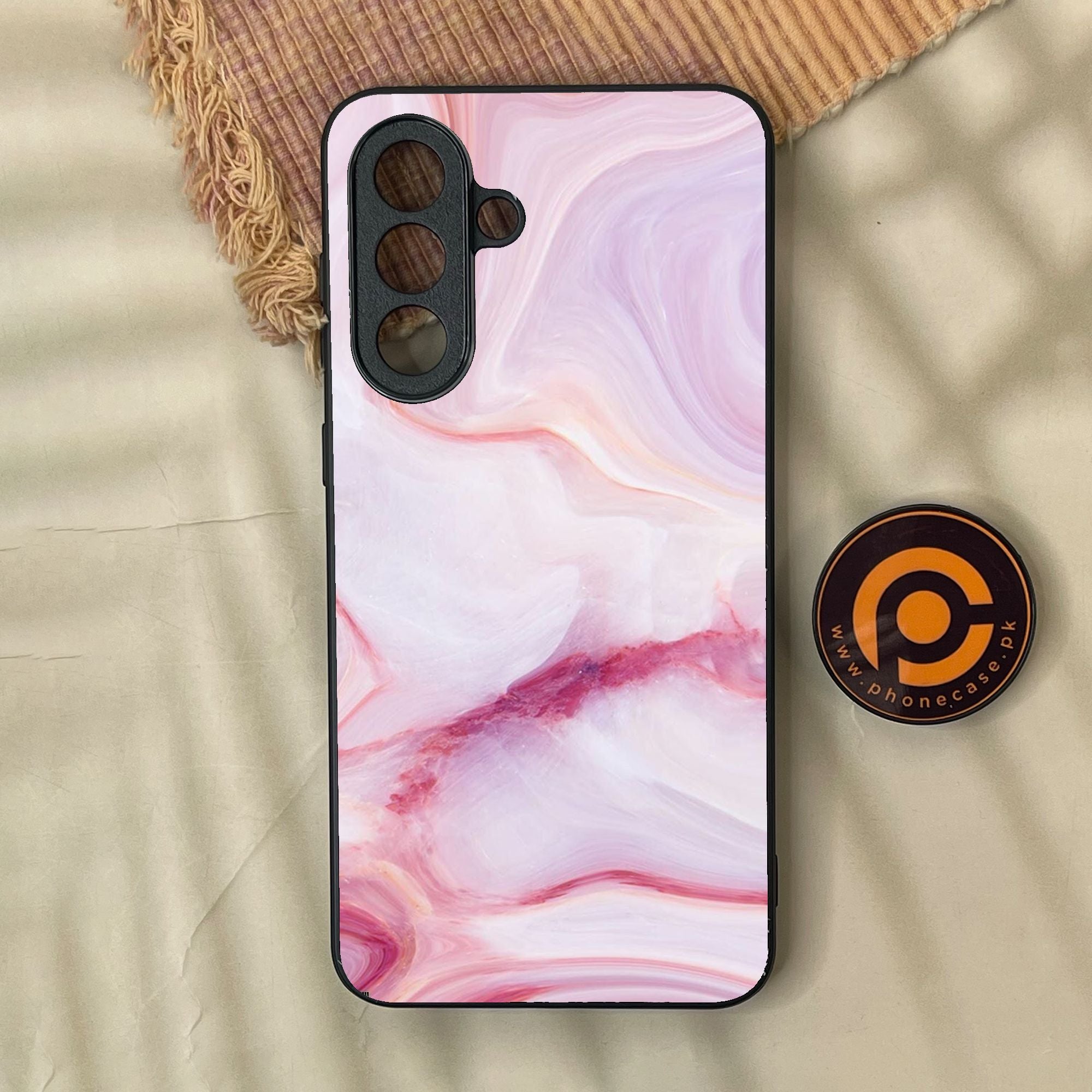 Samsung Galaxy A37 - Pink Design 8 - Premium Metal Printed Soft Bumper Shock Proof Case