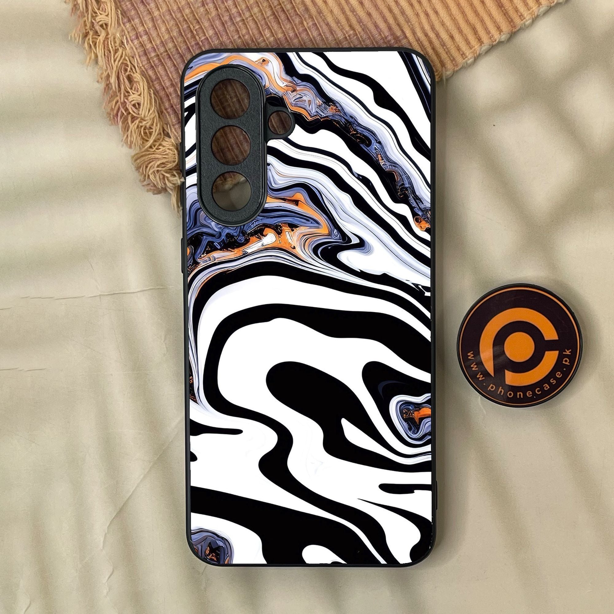 Samsung Galaxy A37 - Liquid Marble Design 10 - Premium Metal Printed Soft Bumper Shock Proof Case