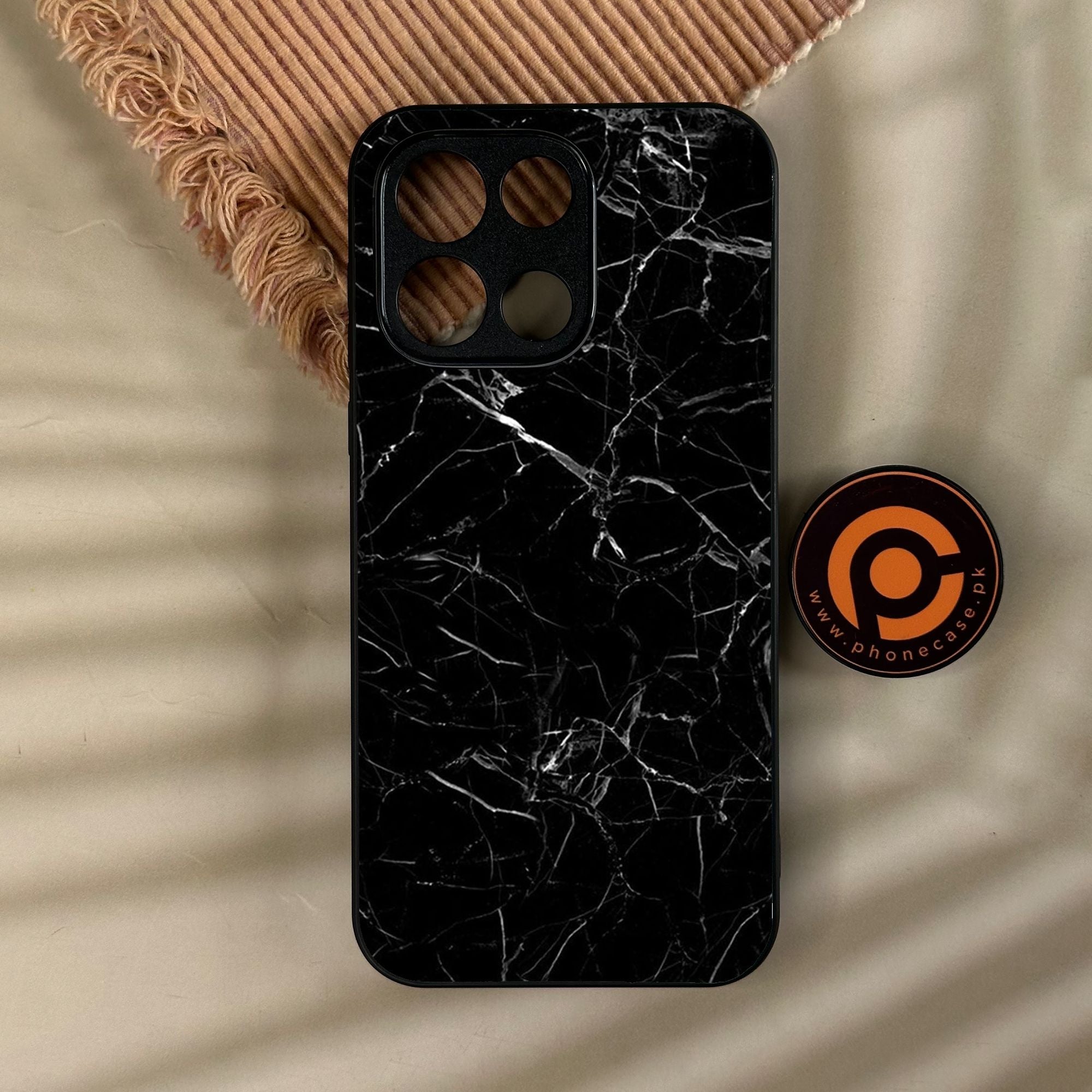 OnePlus Turbo 6 - Black Marble Design 1 - Premium Metal Printed Soft Bumper Shock Proof Case