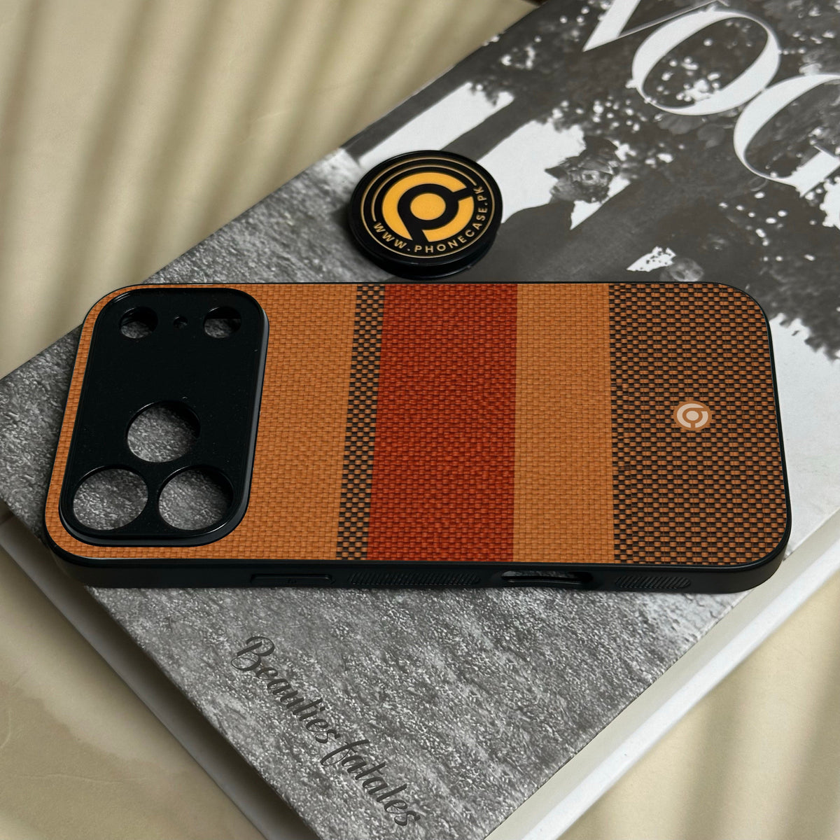 Iphone 18 Pro Max - Classic Weave Design 3 - Premium Metal Printed Soft Bumper Shock Proof Case