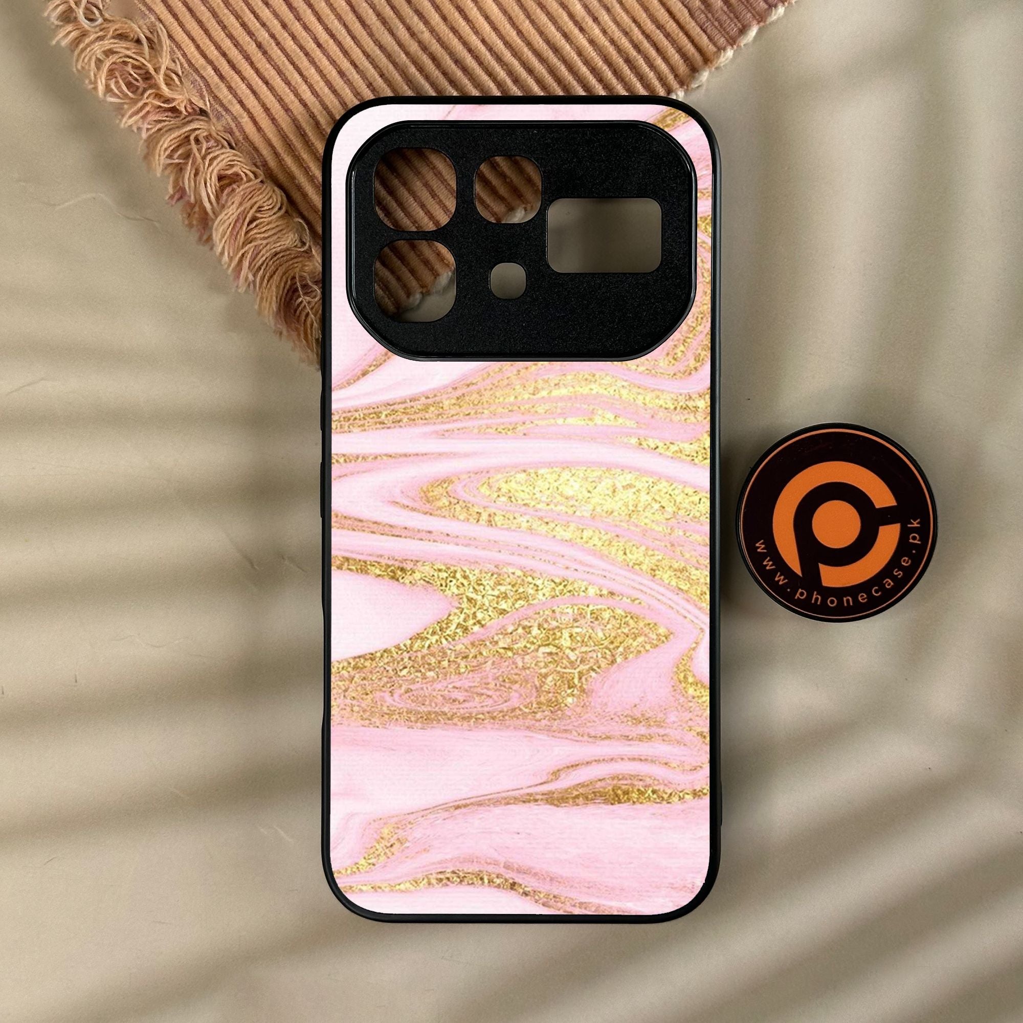 Infinix Note 60 Pro - Pink Design 10 - Premium Metal Printed Soft Bumper Shock Proof Case