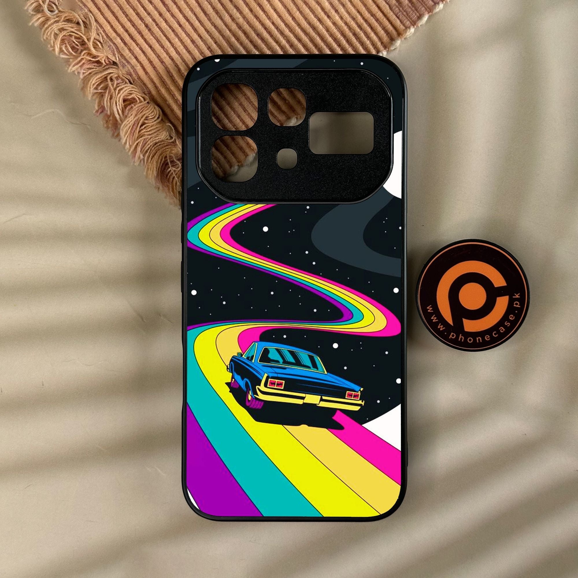 Infinix Note 60 Pro - Drive To The Moon - Premium Metal Printed Soft Bumper Shock Proof Case