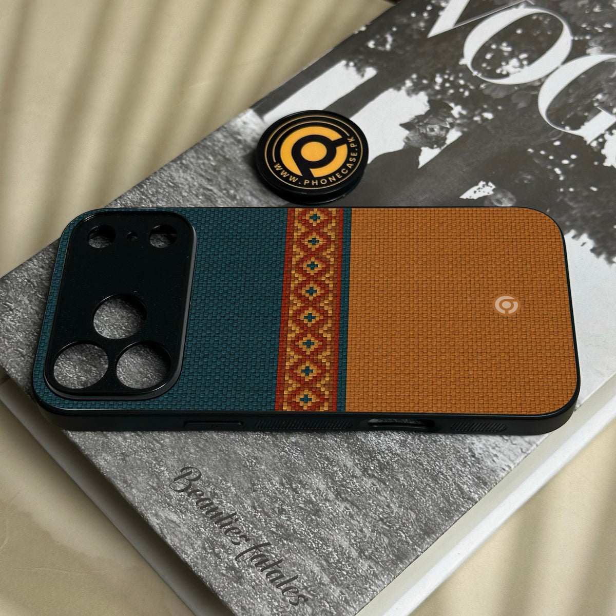 Iphone 18 Pro Max - Classic Weave Design 4 - Premium Metal Printed Soft Bumper Shock Proof Case