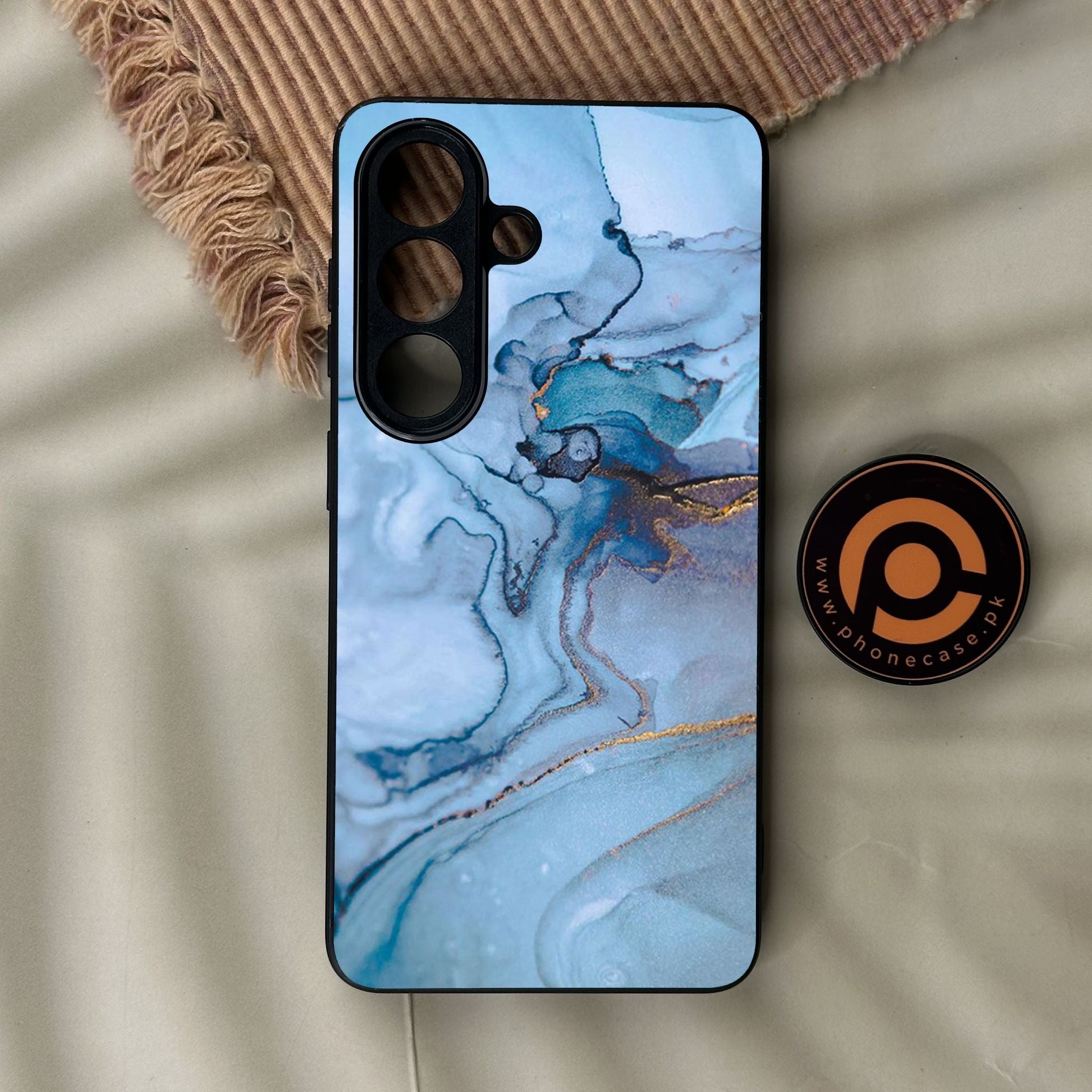 Galaxy S26 - Blue Marble Design 1 - Premium Metal Printed Soft Bumper Shock Proof Case