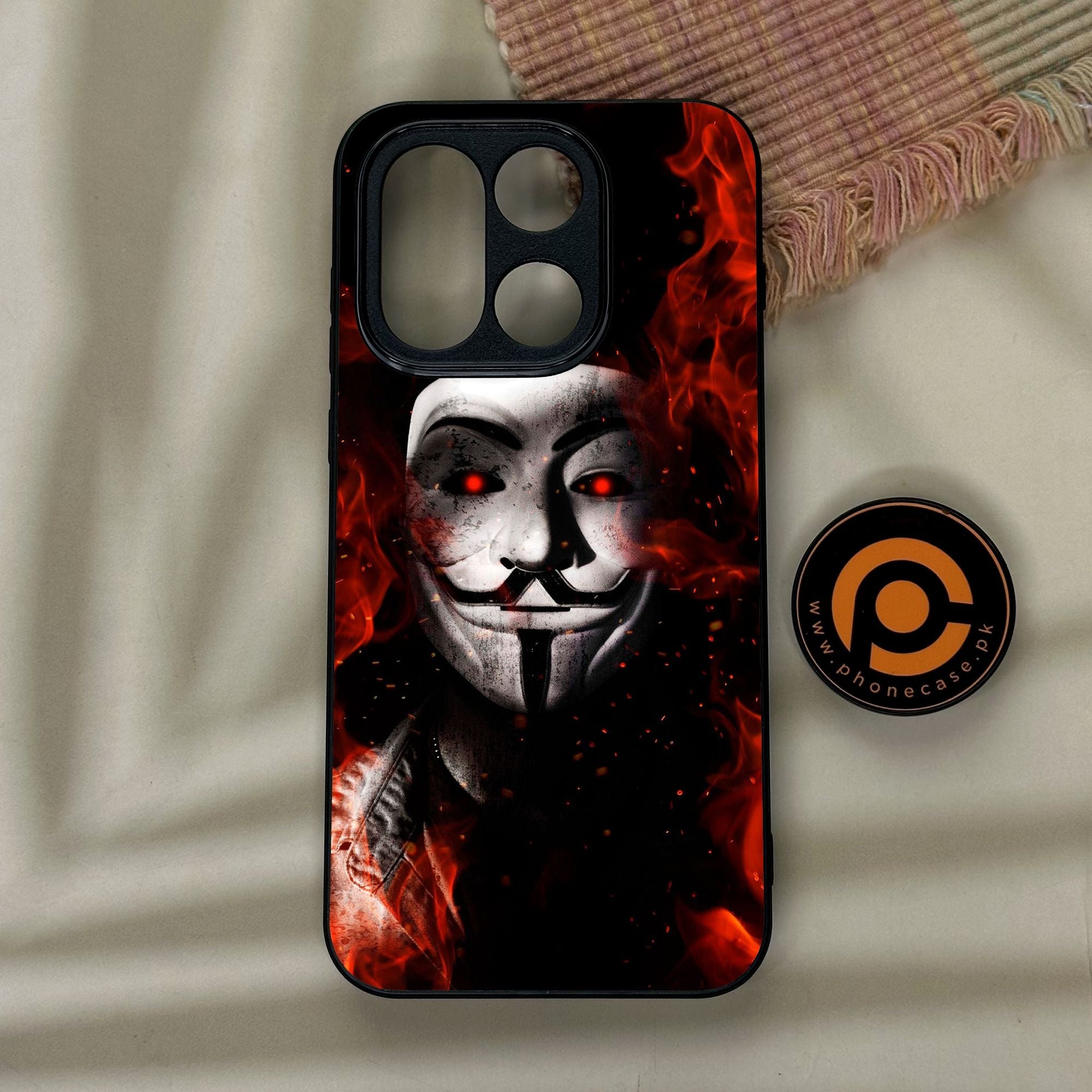 OnePlus 15 - Anonymous 2.0 Design 7 - Premium Metal Printed Soft Bumper Shock Proof Case