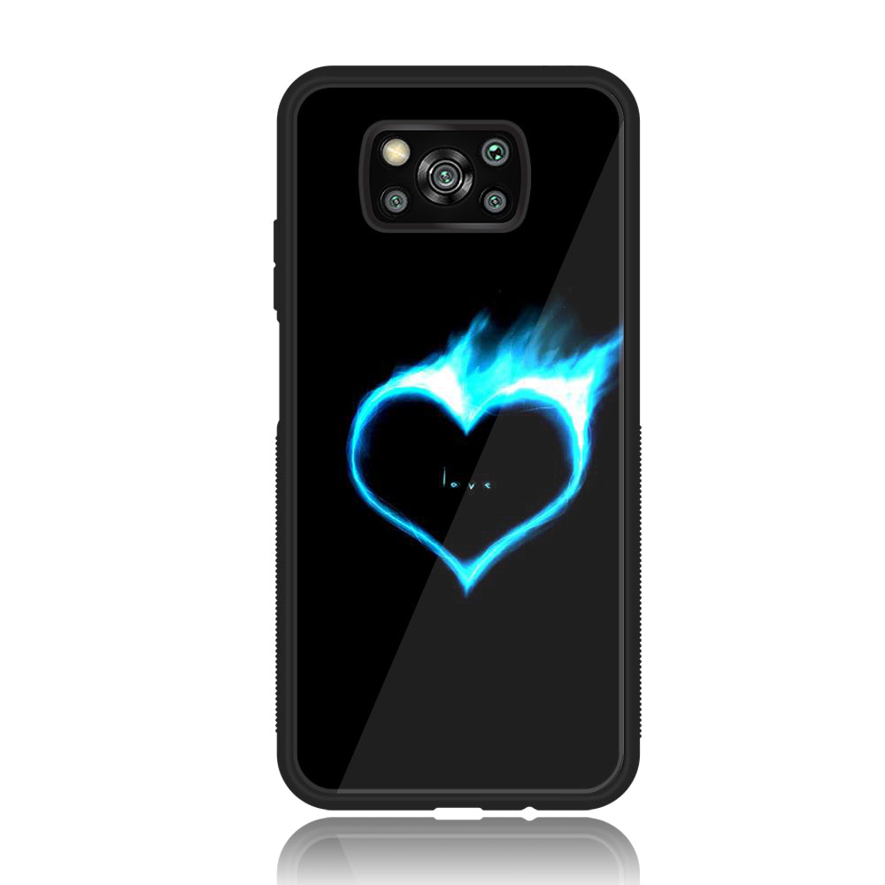 Xiaomi Poco X3 - Heart Series - Premium Printed Glass soft Bumper shock Proof Case