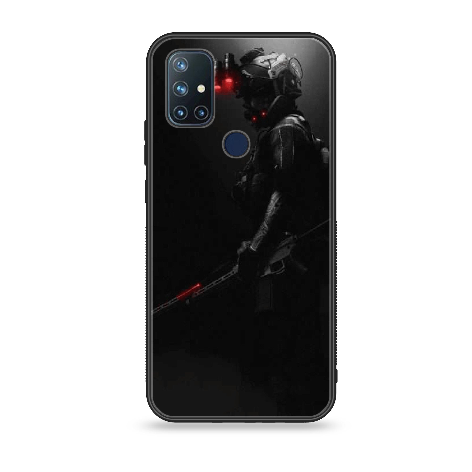 OnePlus Nord N10-Black Art Series - Premium Printed Glass soft Bumper shock Proof Case