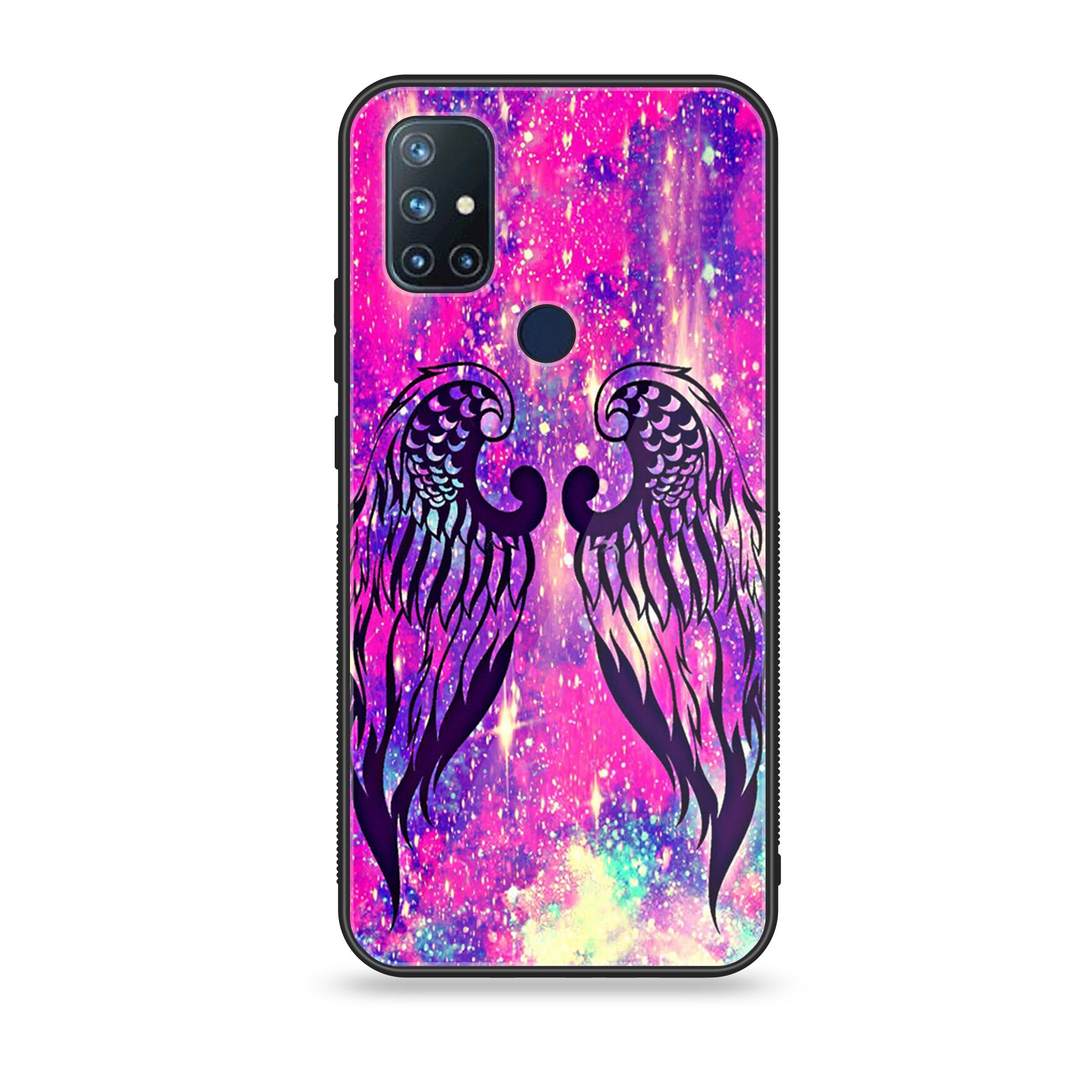 OnePlus Nord N10- Angel Wings Series - Premium Printed Glass soft Bumper shock Proof Case