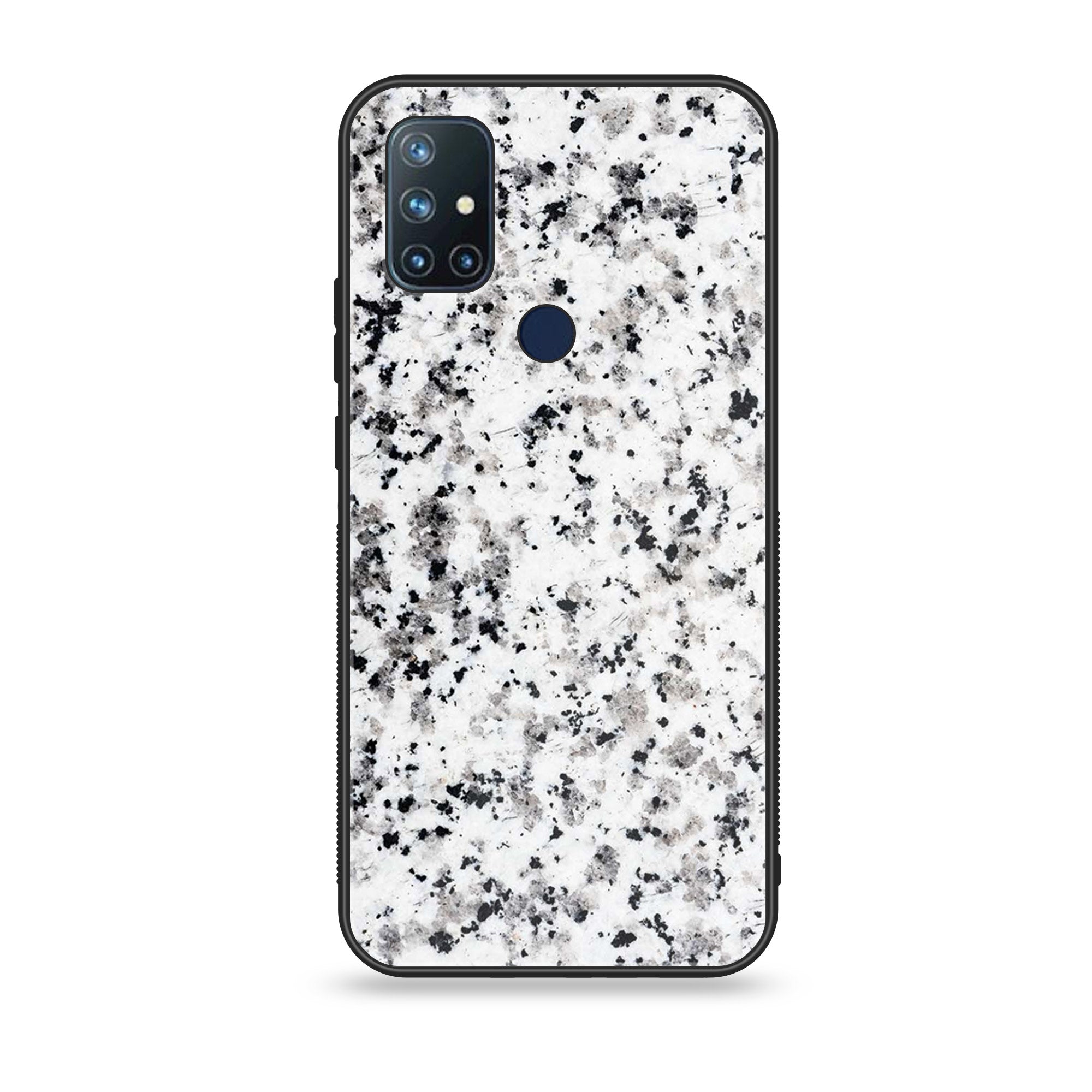 OnePlus Nord N10- White Marble Series - Premium Printed Glass soft Bumper shock Proof Case