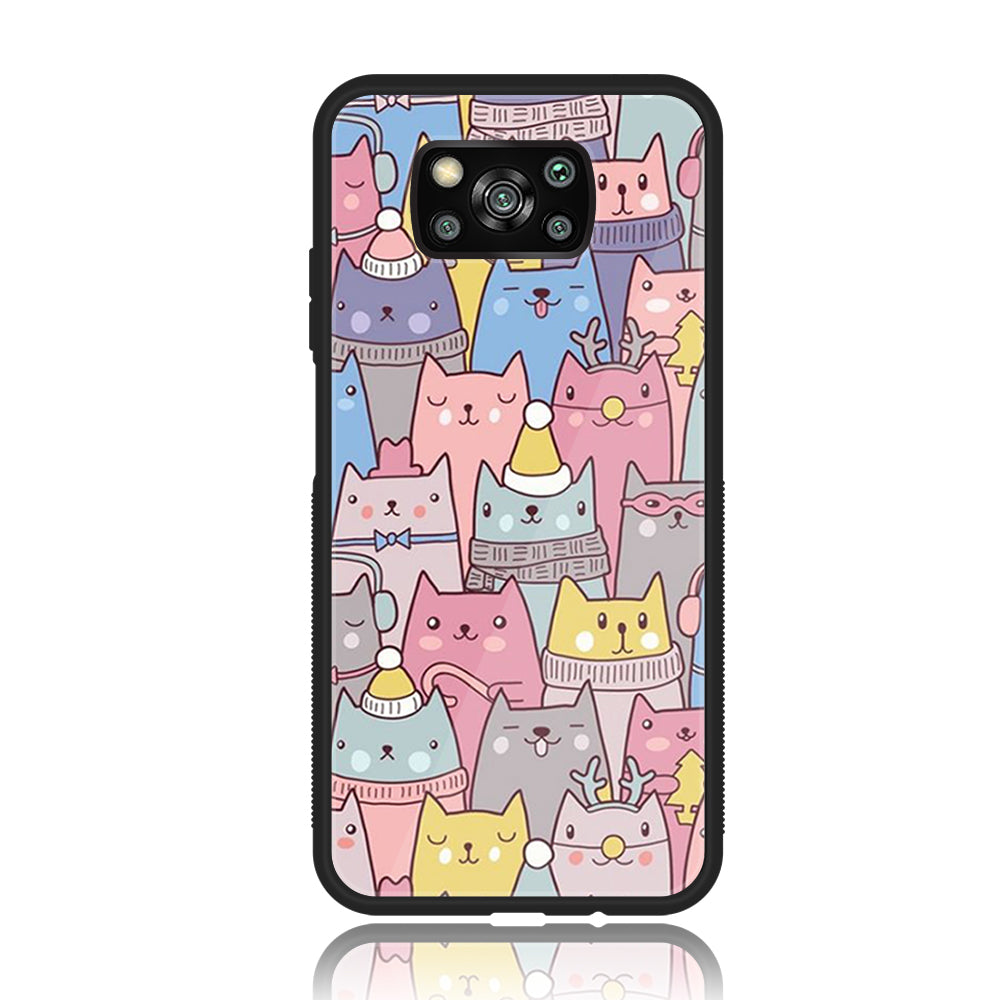 Xiaomi Poco X3 - Cartoon Series - Premium Printed Glass soft Bumper shock Proof Case