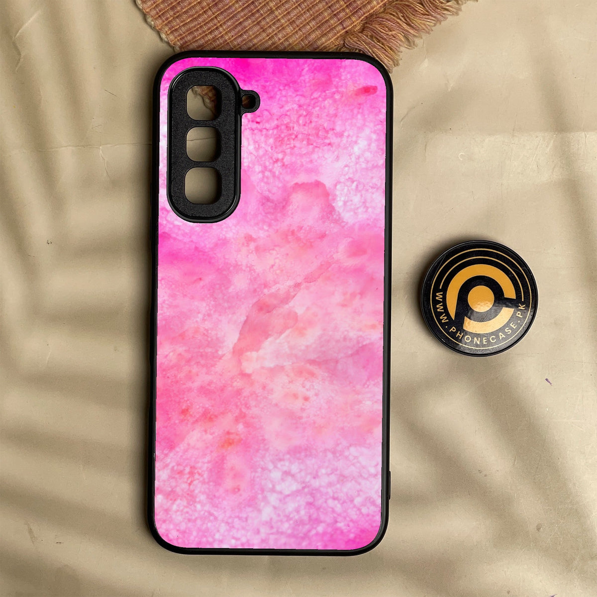 Infinix Hot 70 - Pink Marble 2.0 Design 5 - Premium Metal Printed Soft Bumper Shock Proof Case