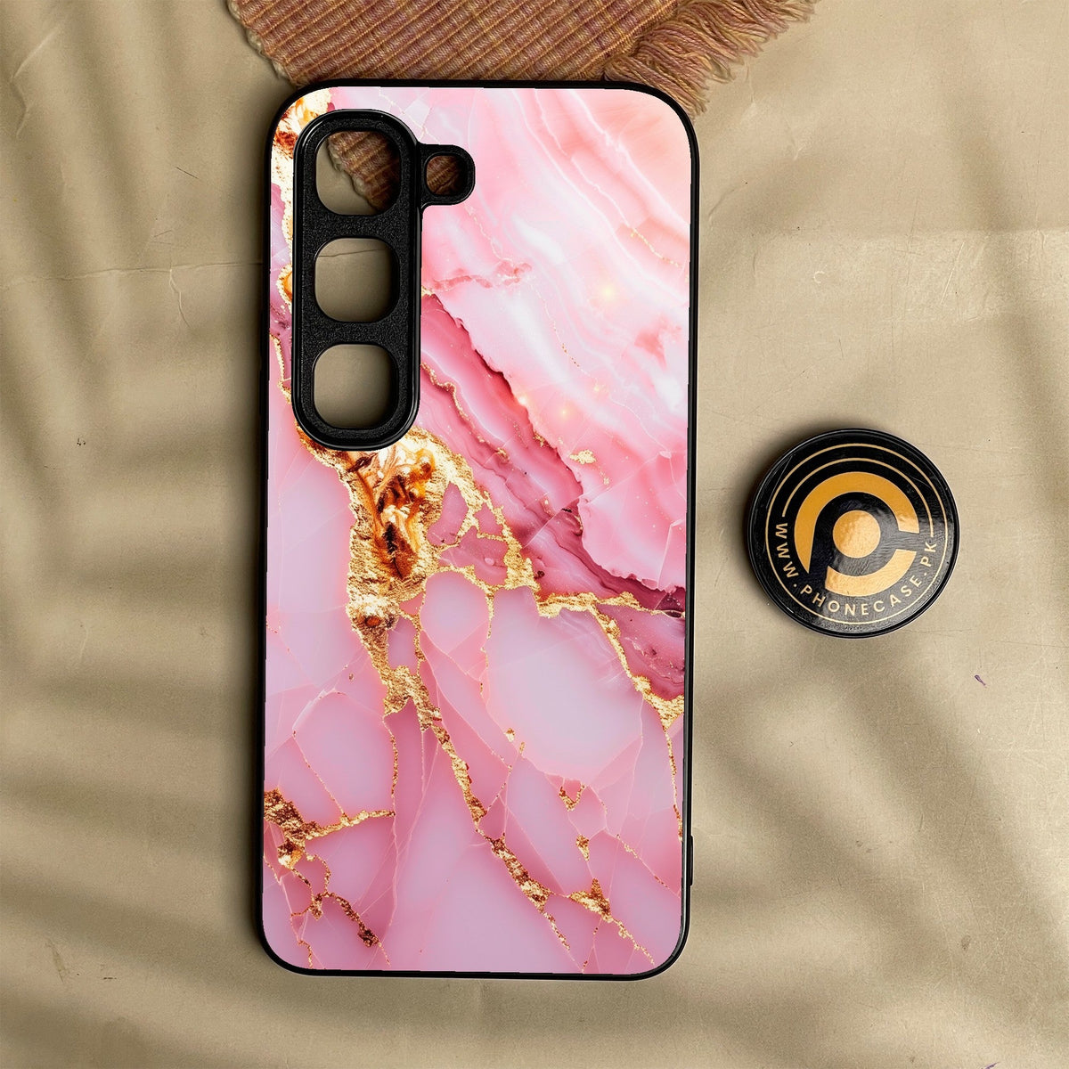 Infinix Hot 70 Pro - Pink Marble 2.0 Design 6 - Premium Metal Printed Soft Bumper Shock Proof Case