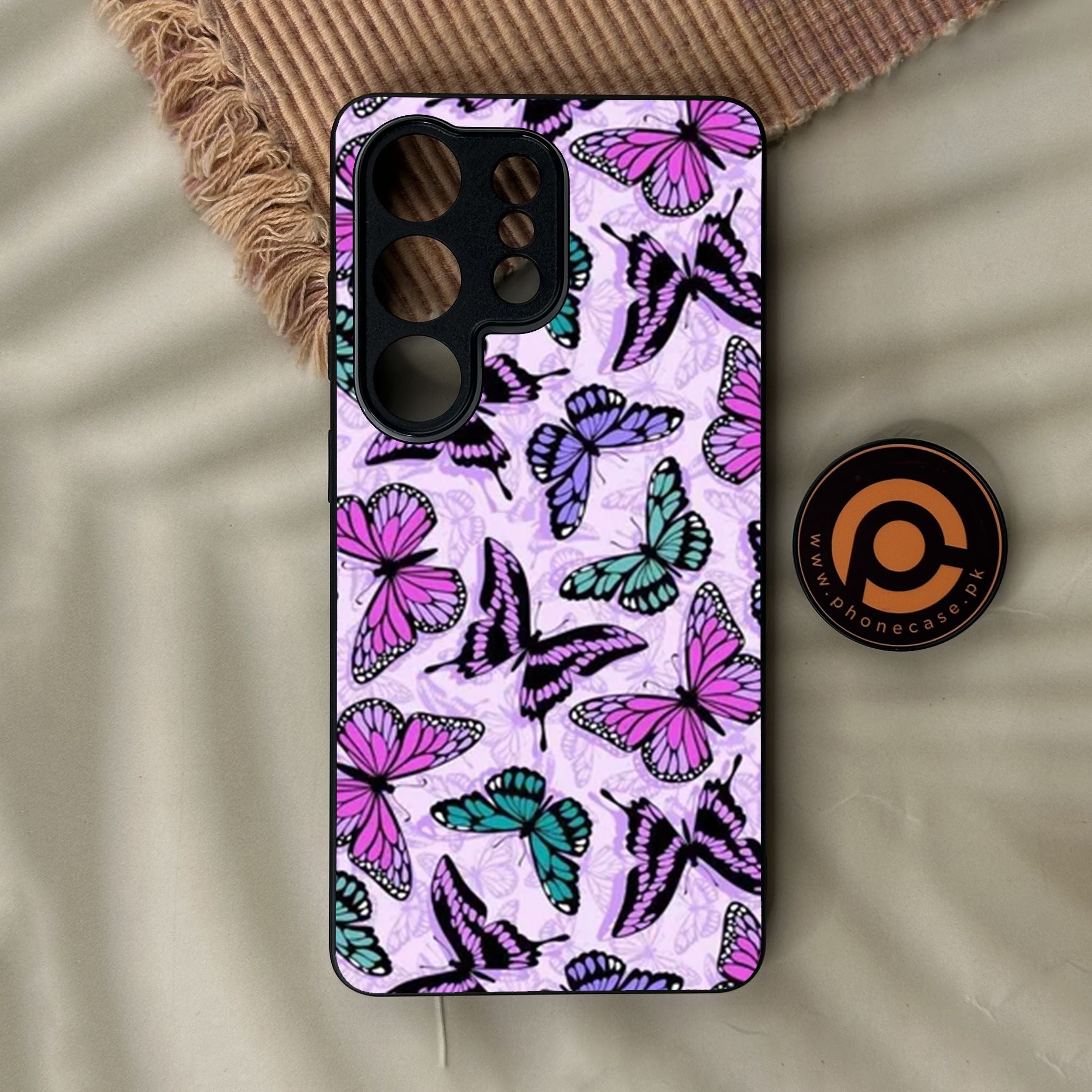 Galaxy S26 Ultra - Butterflies Design 10 - Premium Metal Printed Soft Bumper Shock Proof Case