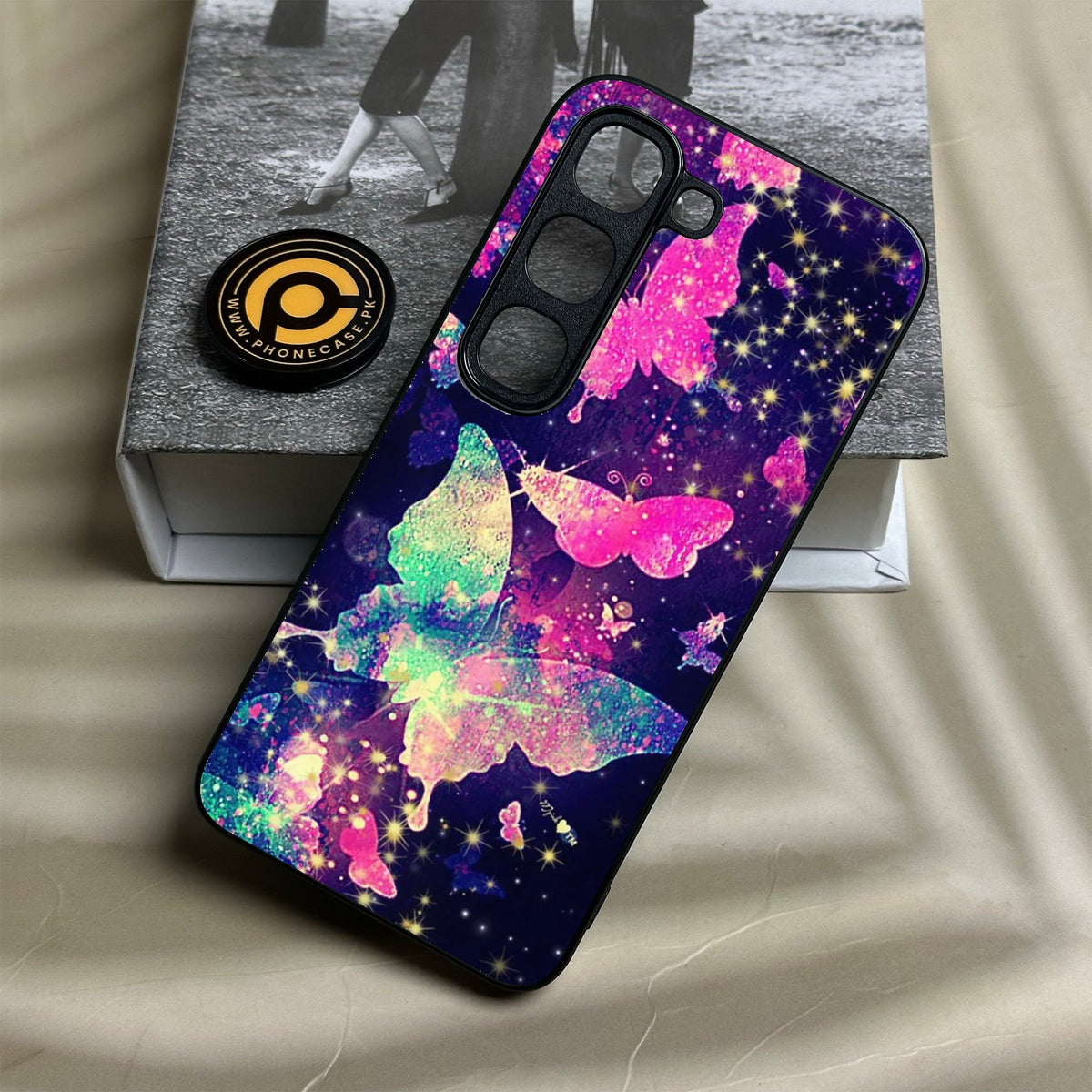 Infinix Hot 70 Pro - Butterflies Design 9 - Premium Metal Printed Soft Bumper Shock Proof Case