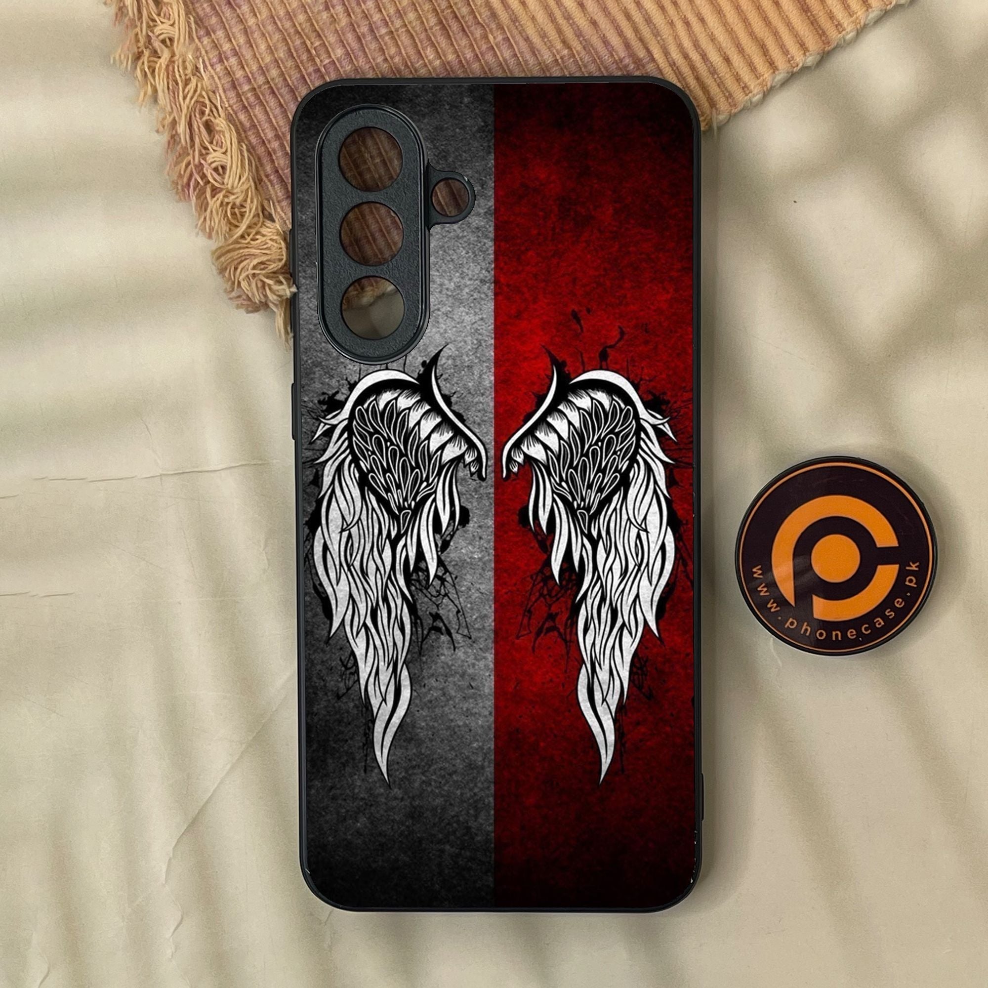 Samsung Galaxy A57 - Angel Wings Design 2 - Premium Metal Printed Soft Bumper Shock Proof Case
