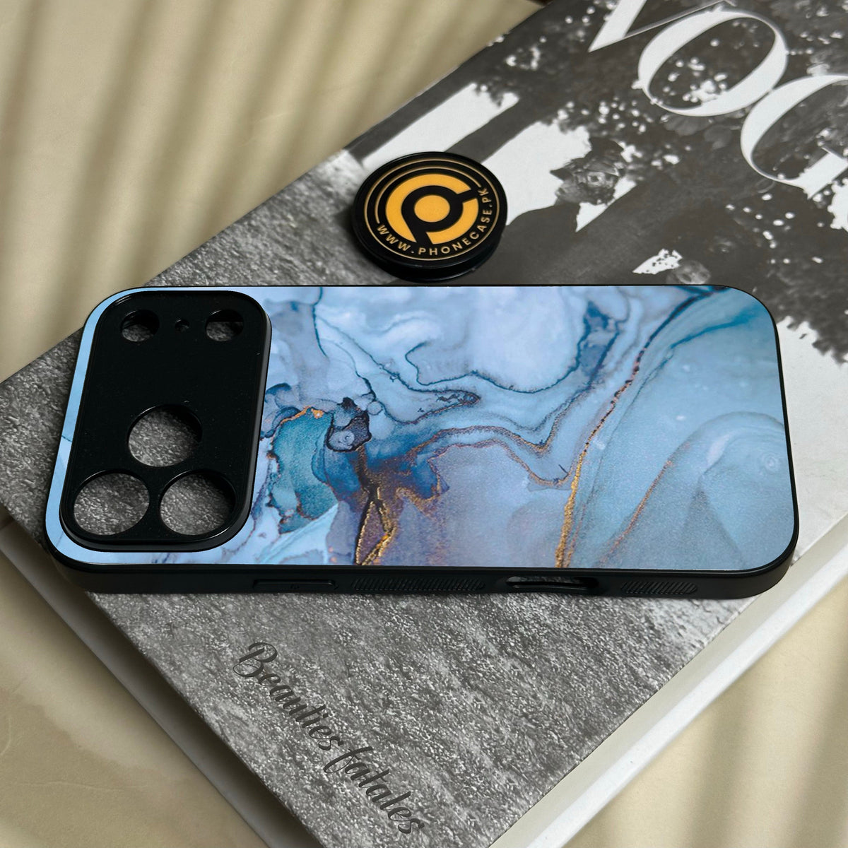 Iphone 18 Pro Max - Blue Marble Design 1 - Premium Metal Printed Soft Bumper Shock Proof Case