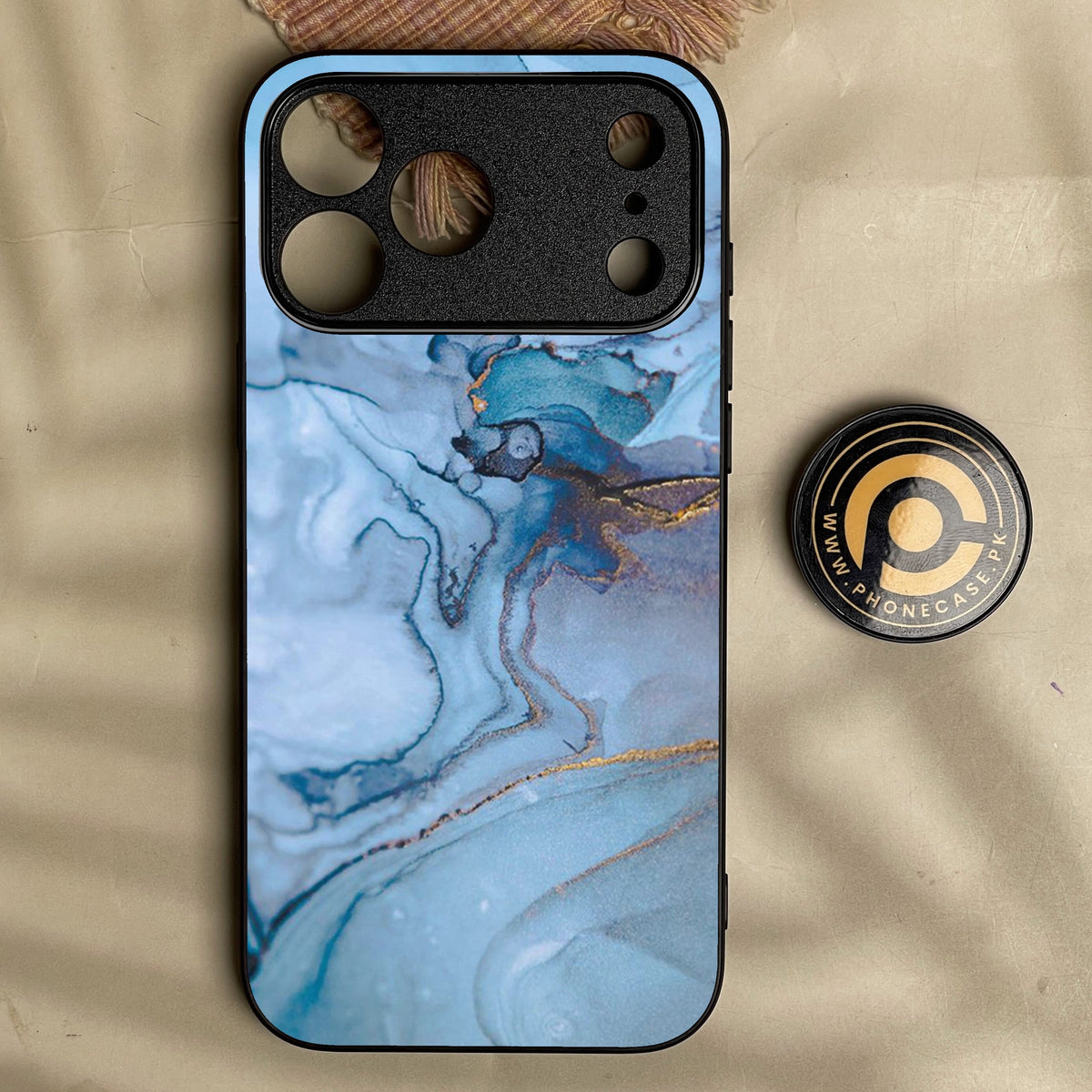Iphone 18 Pro Max - Blue Marble Design 1 - Premium Metal Printed Soft Bumper Shock Proof Case