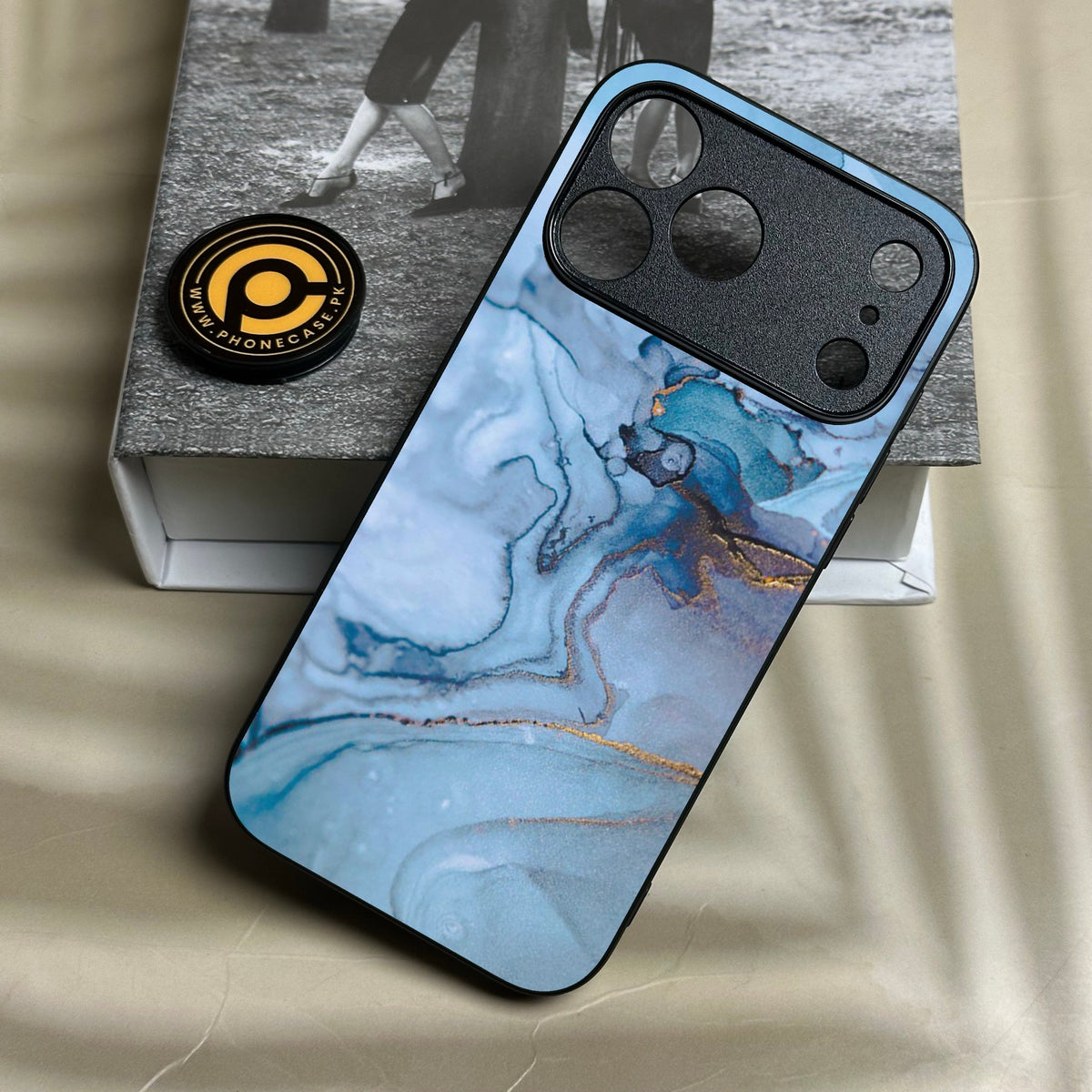 Iphone 18 Pro - Blue Marble Design 1 - Premium Metal Printed Soft Bumper Shock Proof Case