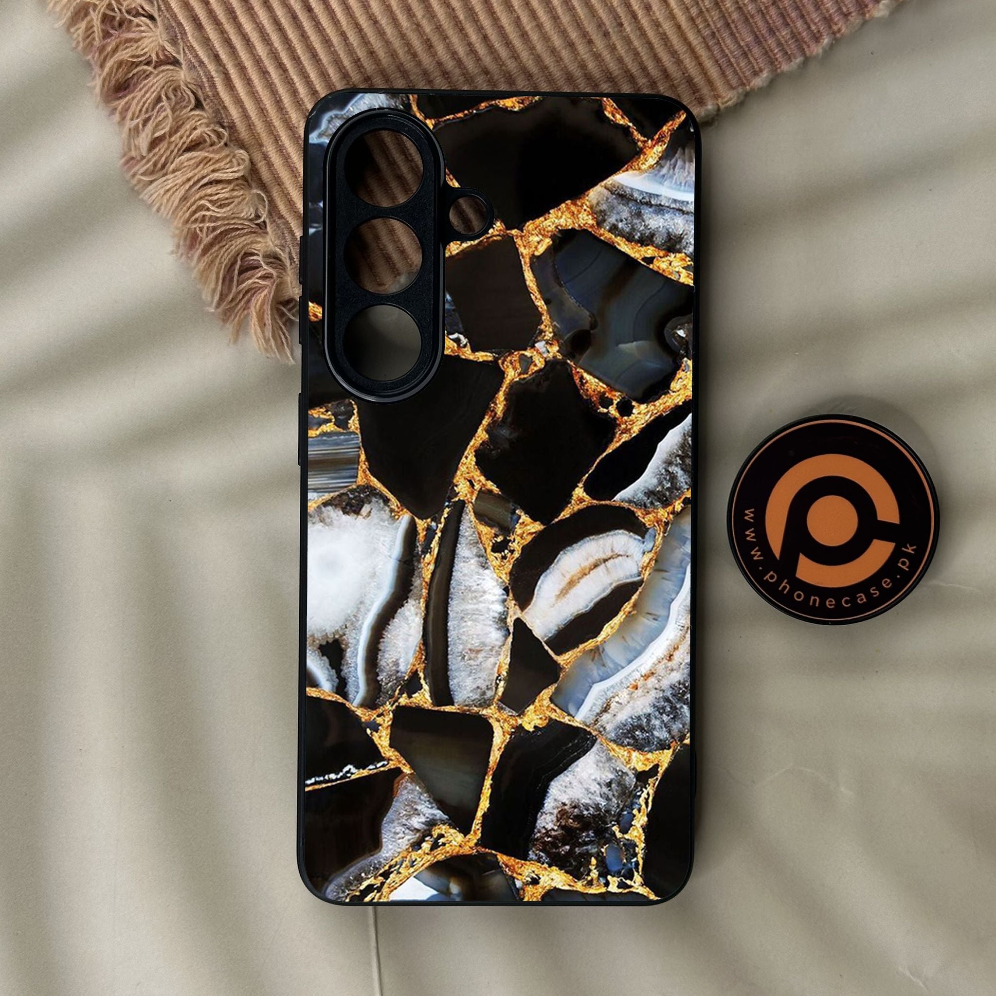 Galaxy S26 - Black Marble Design 5 - Premium Metal Printed Soft Bumper Shock Proof Case