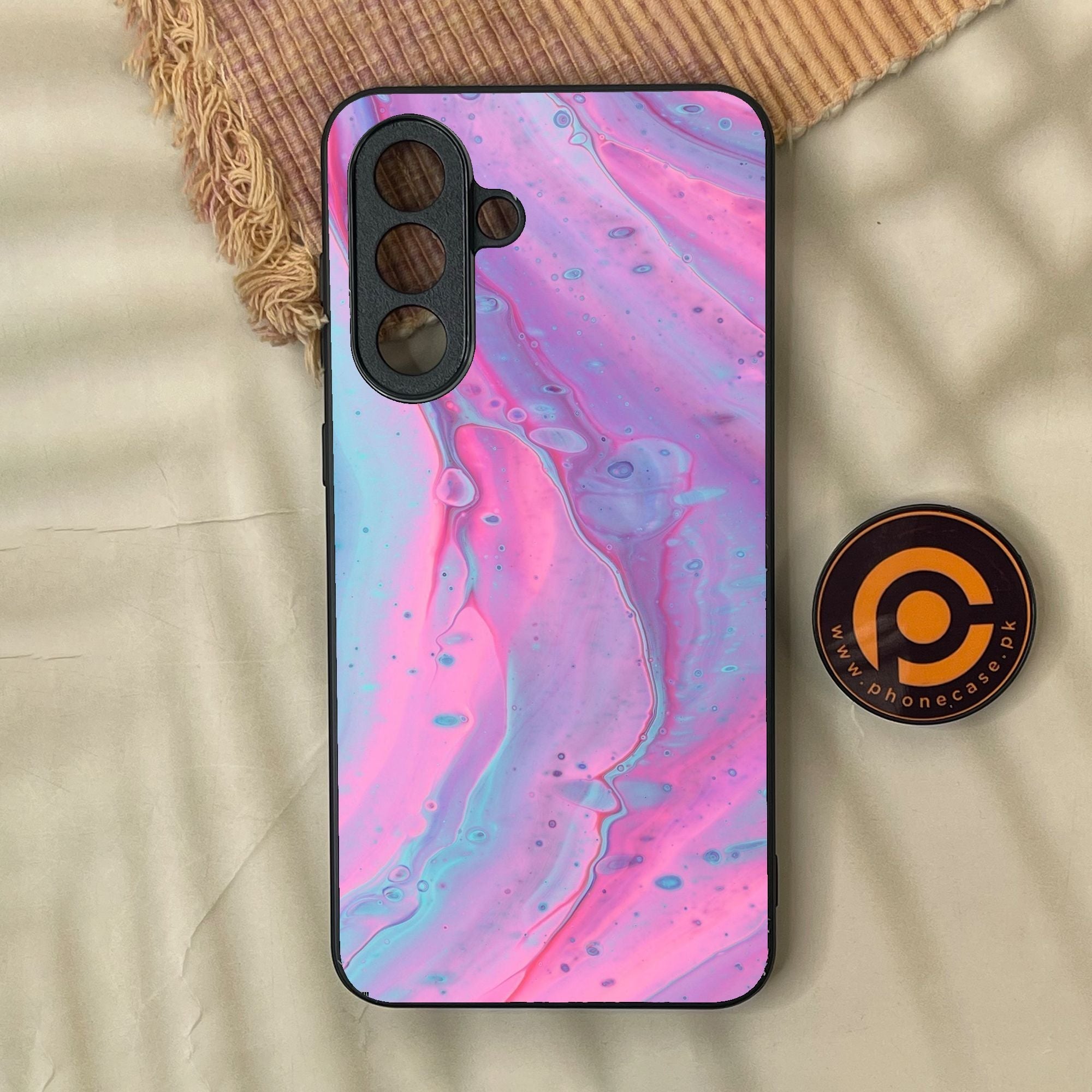 Samsung Galaxy A37 - Pink Marble 2.0 Design 1 - Premium Metal Printed Soft Bumper Shock Proof Case