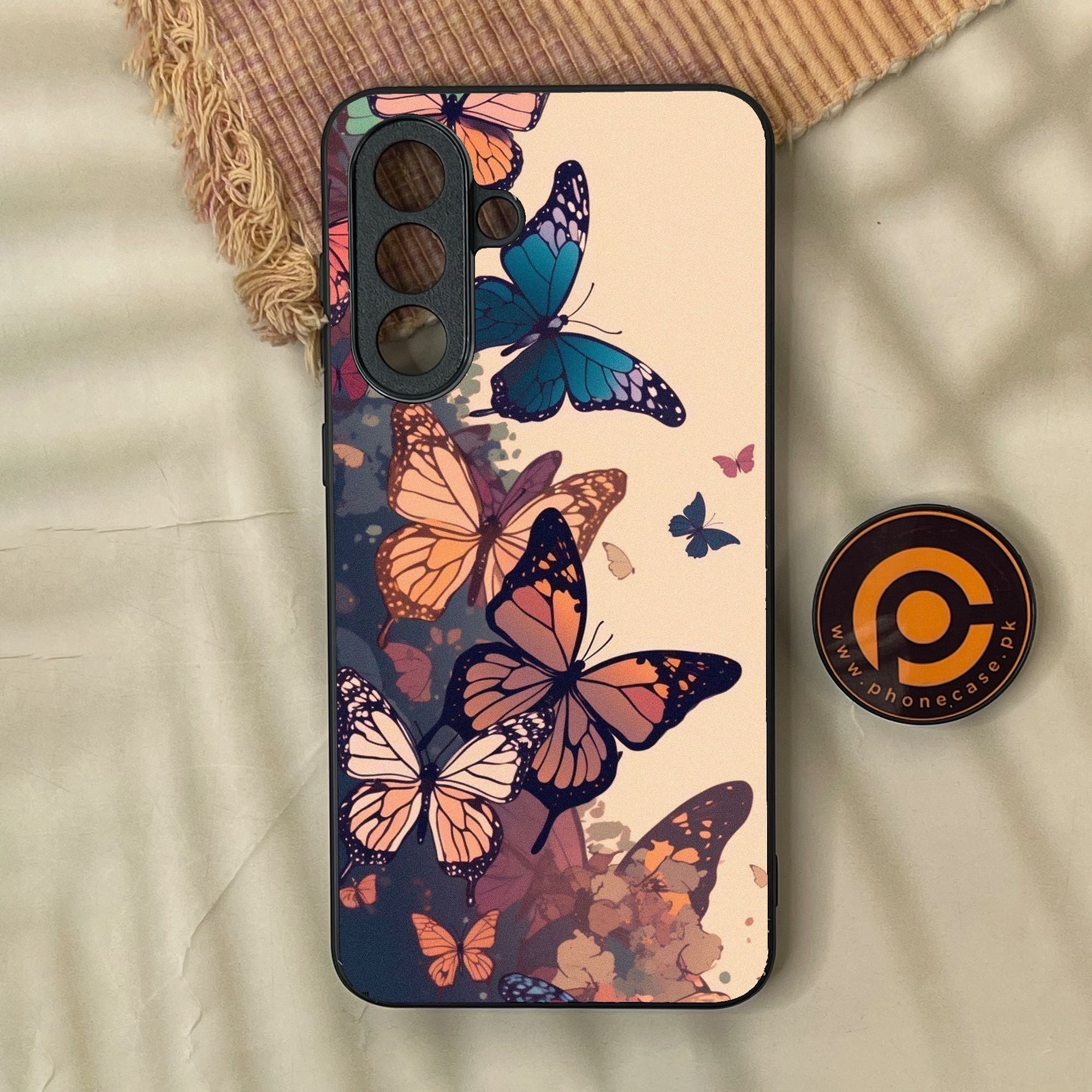 Samsung Galaxy A37 - Butterflies Design 6 - Premium Metal Printed Soft Bumper Shock Proof Case