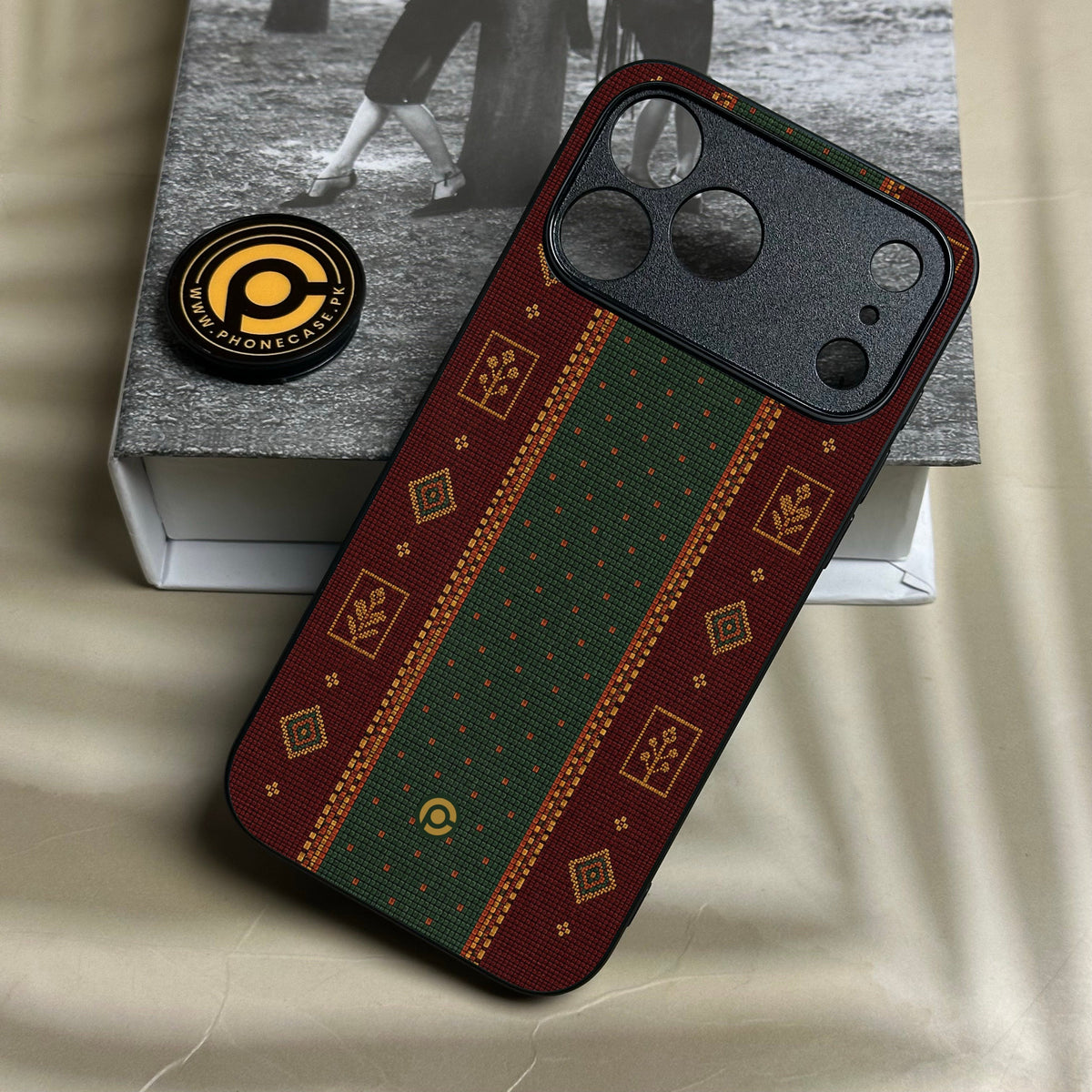 Iphone 18 Pro Max - Classic Weave Design 10 - Premium Metal Printed Soft Bumper Shock Proof Case