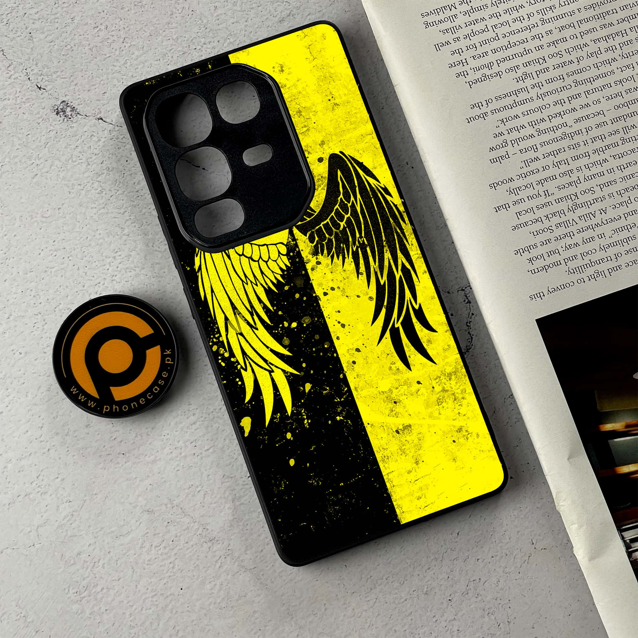 Infinix Note 50 Pro Plus - Angel Wings 2.0 Series - Premium Metal Printed Soft Bumper Shockproof Case