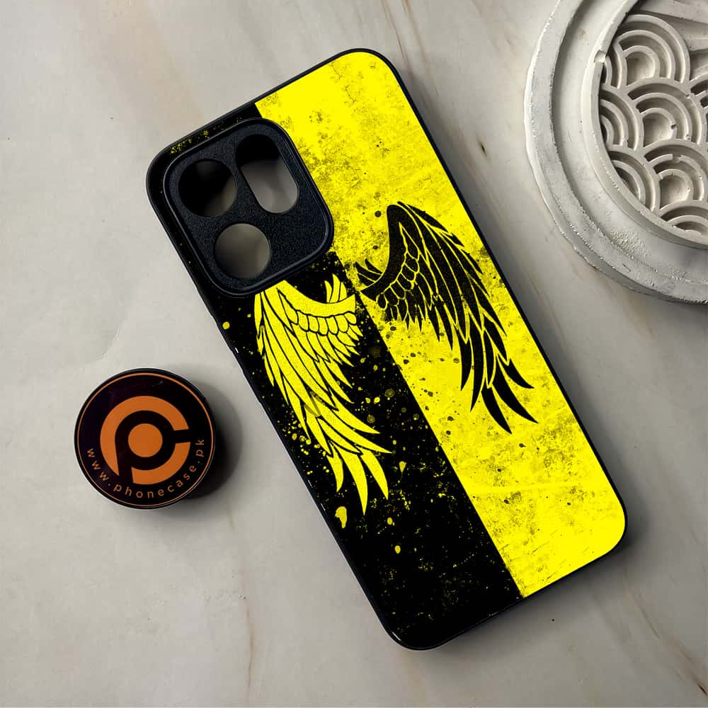 Oppo Reno 14F 5G - Angel Wings 2.0 Series - Premium Metal Printed Soft Bumper Shockproof Case