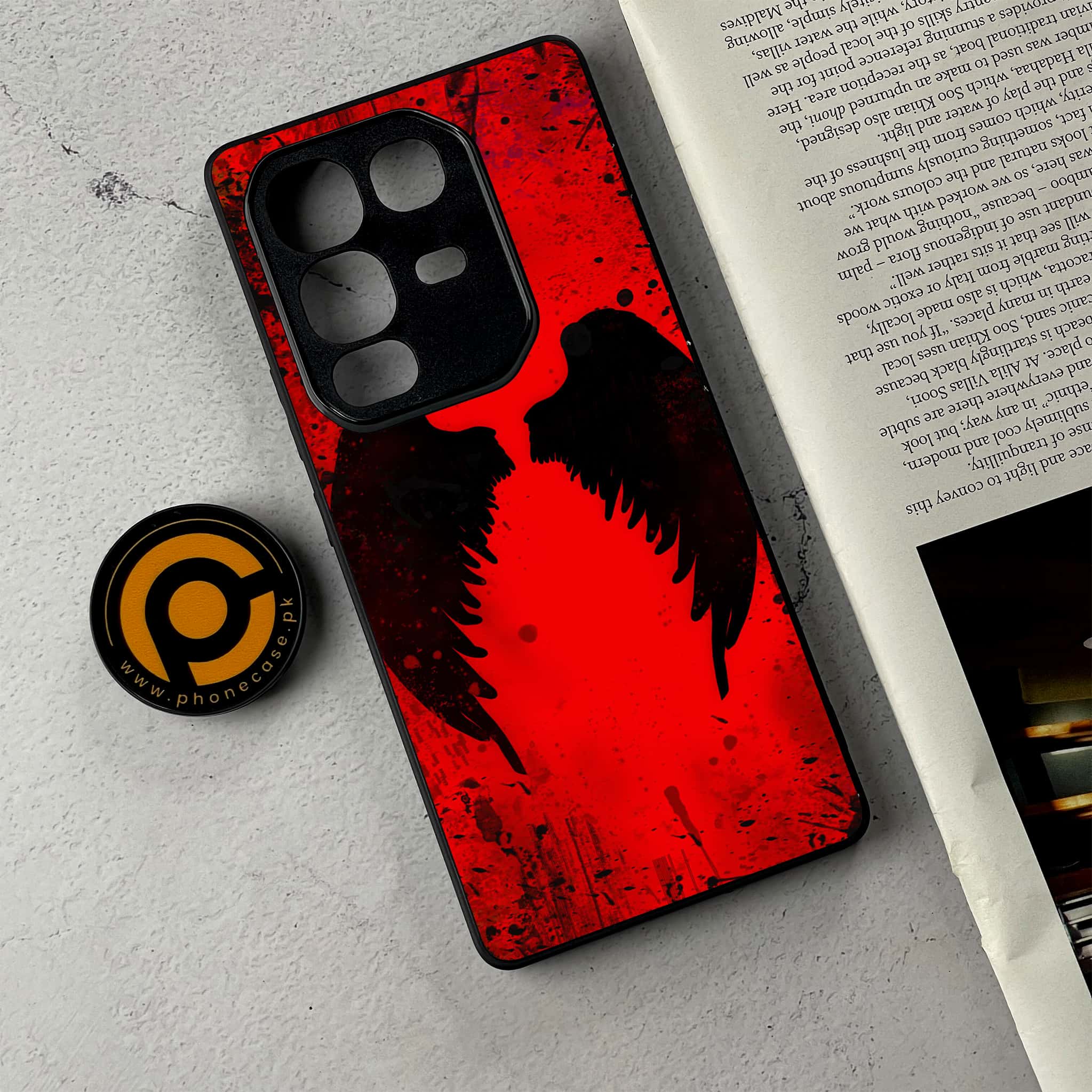 Infinix Note 50 Pro Plus - Angel Wings 2.0 Series - Premium Metal Printed Soft Bumper Shockproof Case